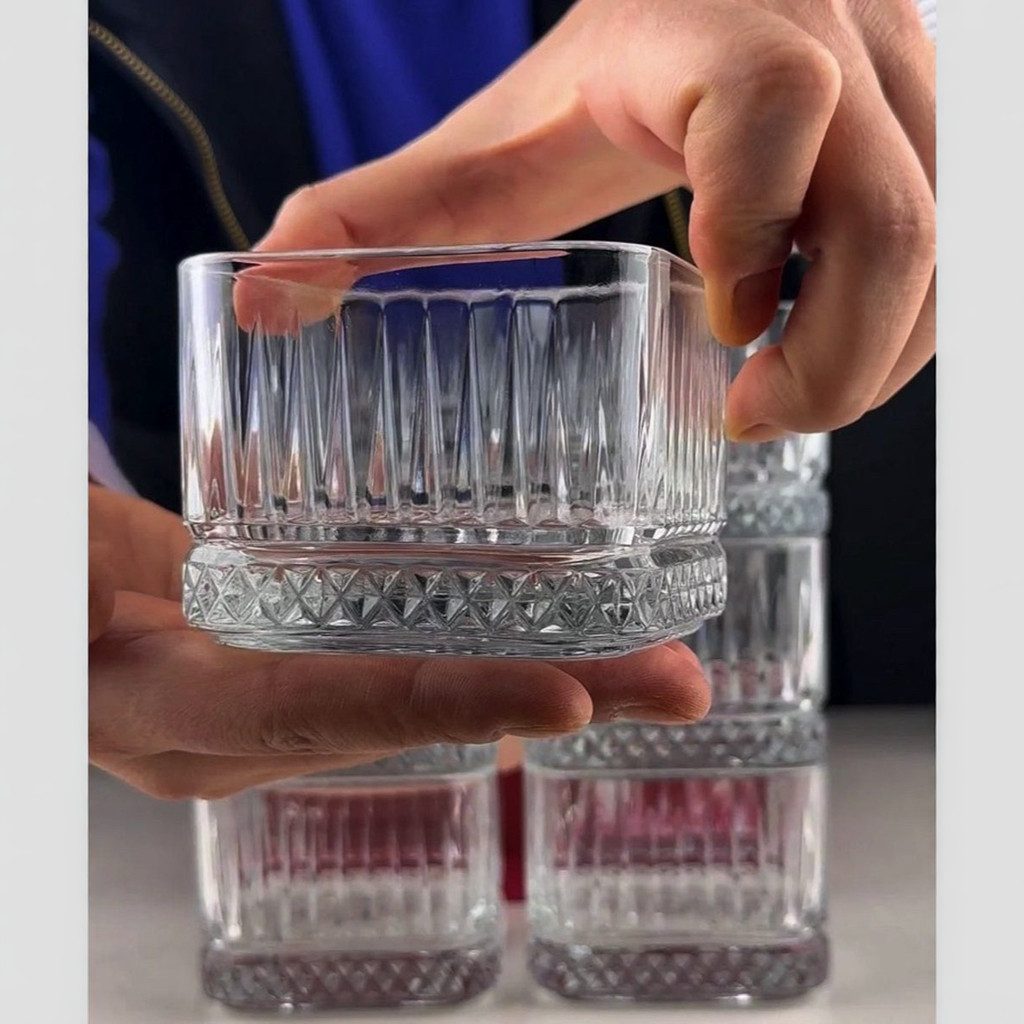 Pasabahce Schale Elysia Stapelbare Quadratisch Glasschale 235 ml (7 3/4 oz), 4er-Set, Glas, (4er-Set, 4-tlg), Stapelbar, langlebig, spülmaschinengeeignet