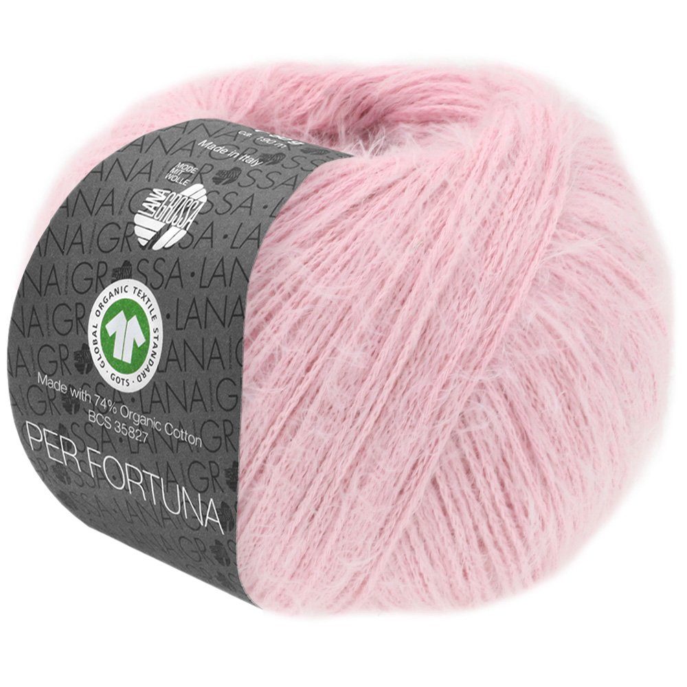 LANA GROSSA PER FORTUNA Flauschiges Kettengarn aus Baumwolle Häkelwolle, 190 m (Weiches Strickgarn für Pullover, Cardigans & Tops, Flauschige Struktur für moderne Strickmode mit Fashion-Charakter), 50 g