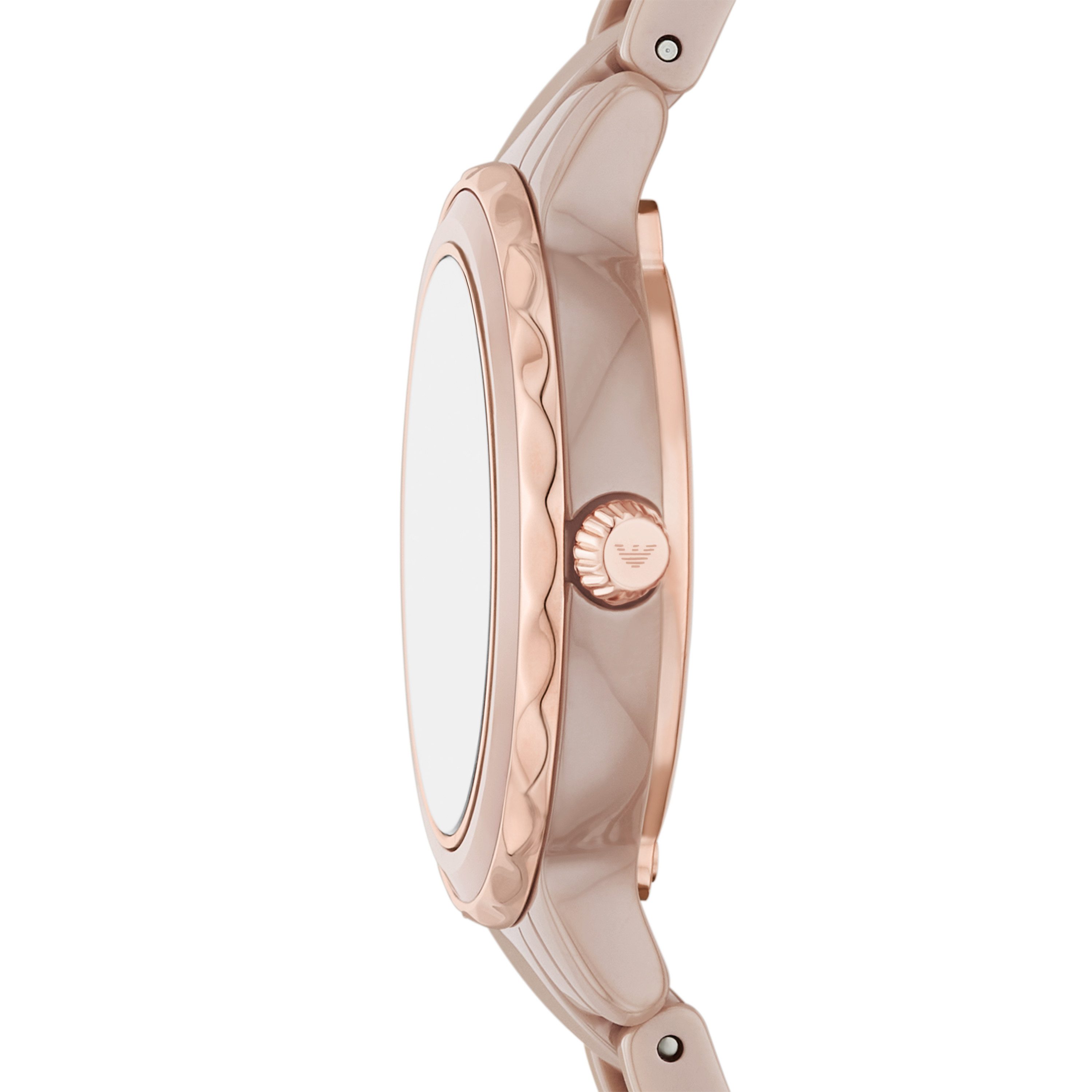 Emporio Armani Quarzuhr AR70018, Armbanduhr, Damenuhr, Keramik, analog, Glassteine