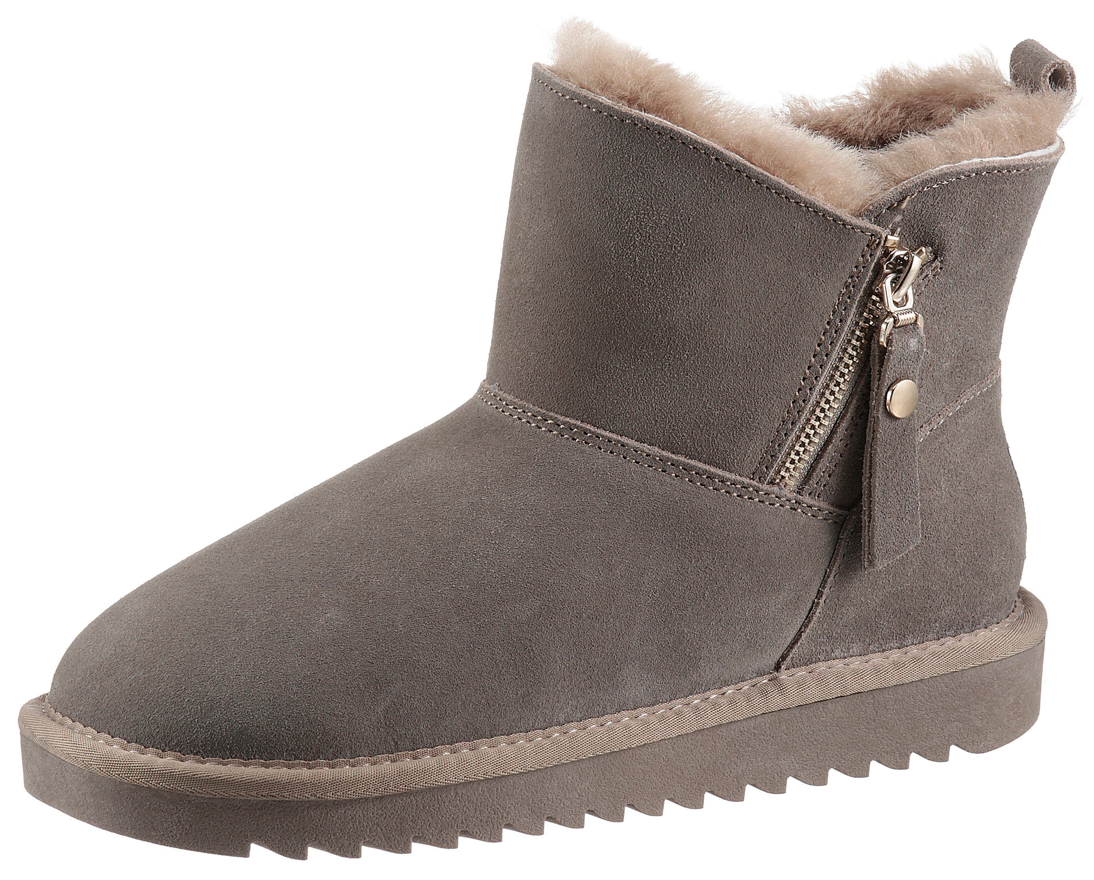 Ara ALASKA Winterboots aus echtem Lammfell, G-Weite taupe