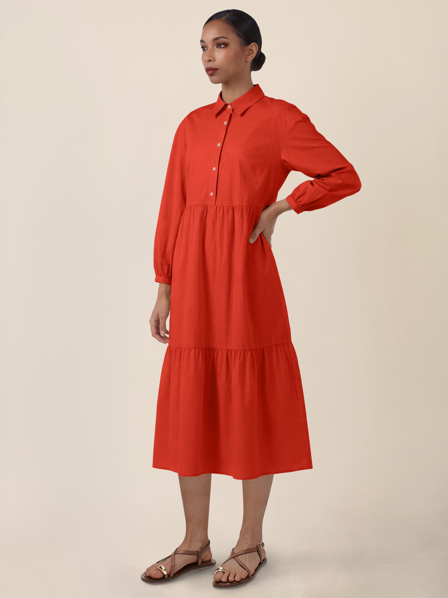 Apart Midikleid mit Hemdkragen