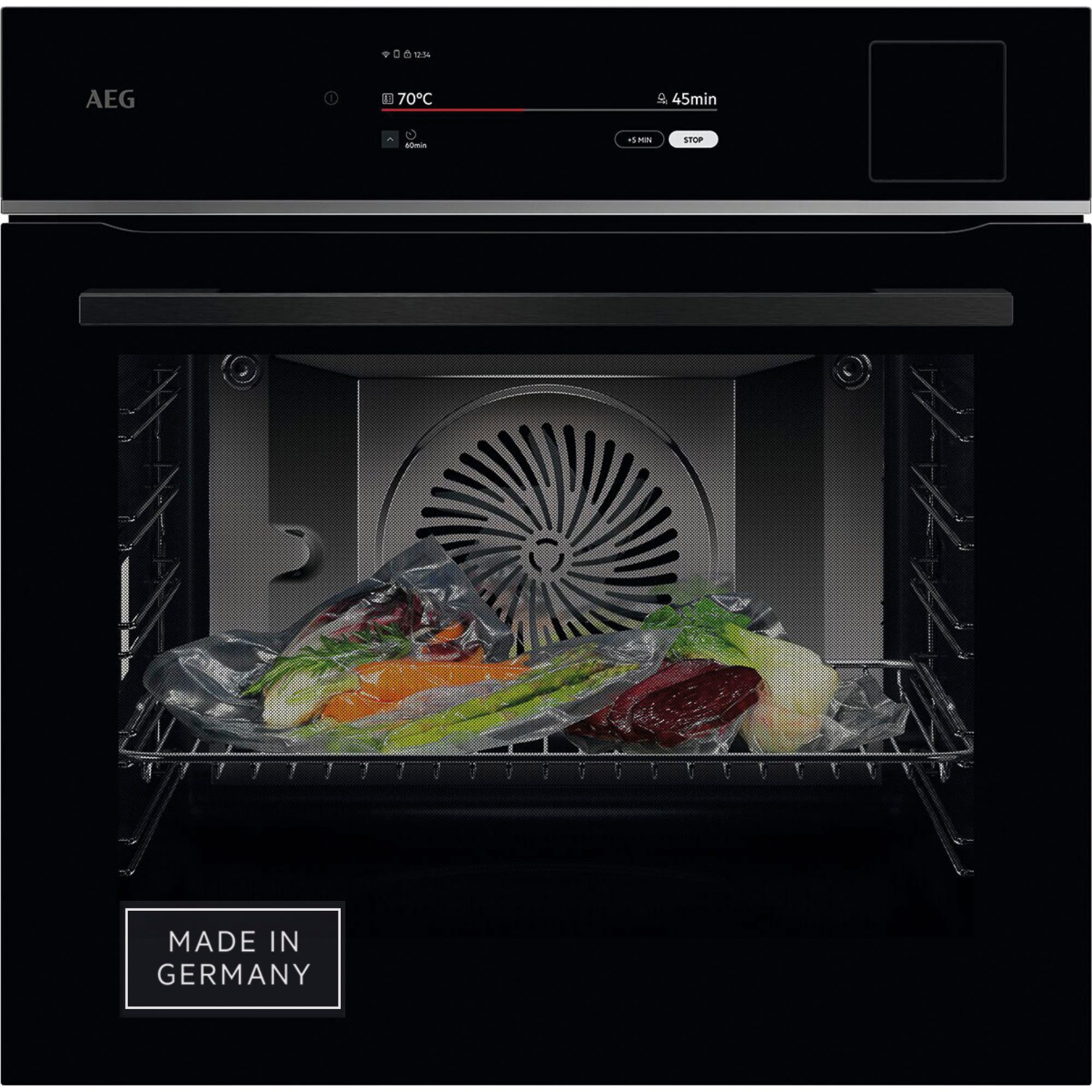 AEG Einbaubackofen 9000 TP9SB82WAB, Steam Clean, KI-Kochassistent, 100% Dampfgaren und SousVide, Wifi, Made in Germany
