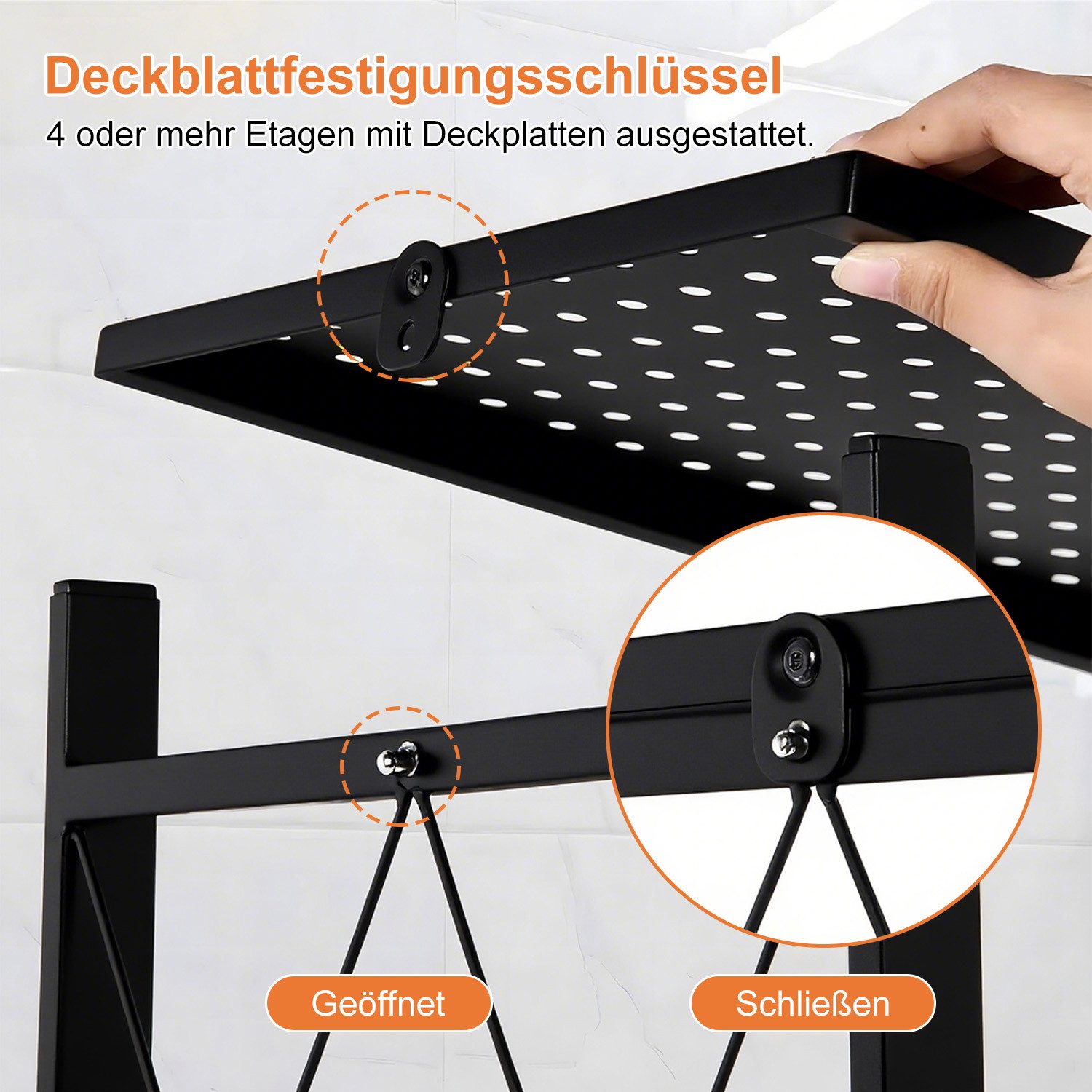 FOXSPORT Standregal mit Rollen, 1er-Packung, Komplett-Set, Traglast von 20 kg pro Ebene, mit 5 Ablagen, Schwerlastregal, Küchenregal, 72x37x163cm