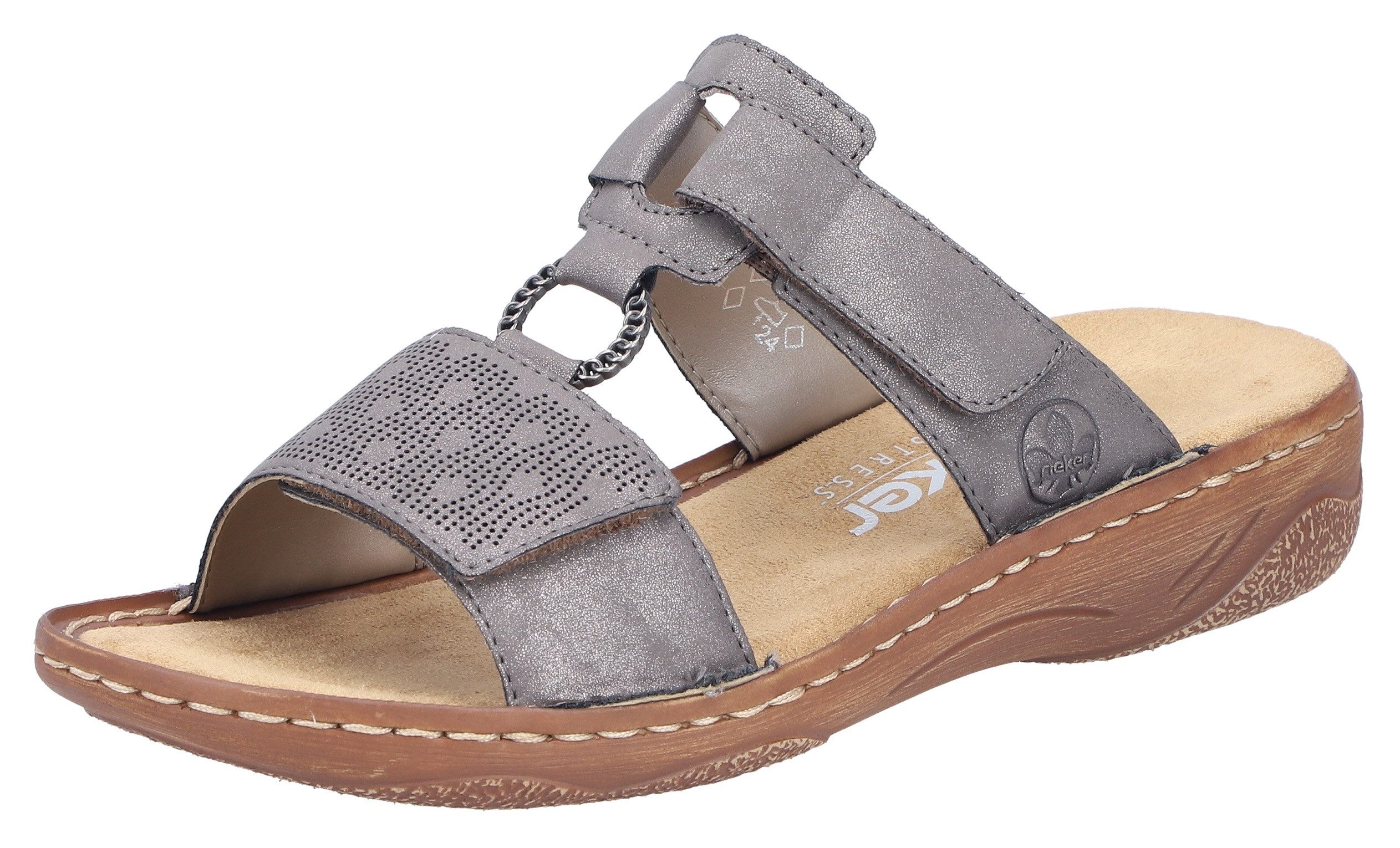 Rieker Pantolette Sommerschuh, Schlappen, Urlaubschuh, Klettschuh günstig online kaufen