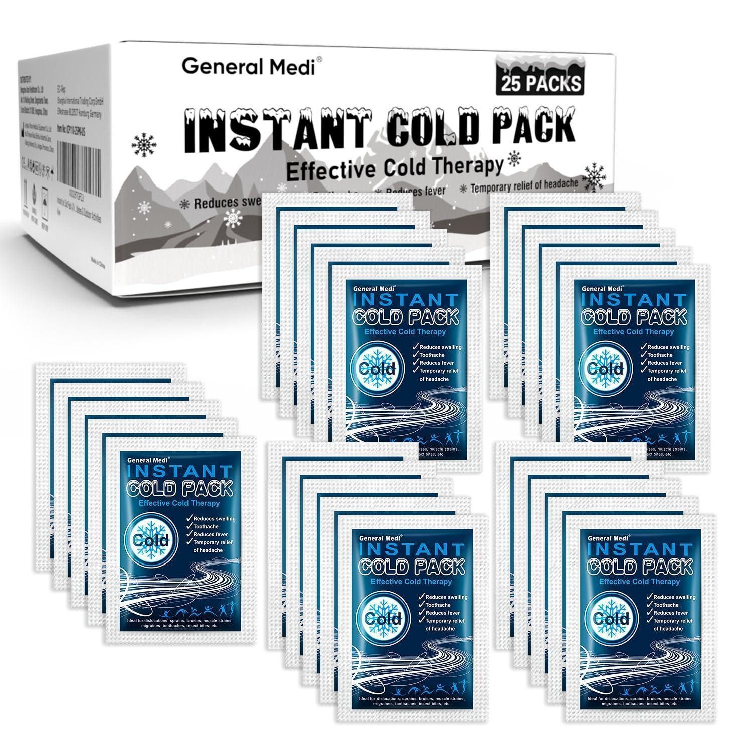LuxusKollektion Kühlpad Kältekompresse Einweg Kühlpack Kühlkissen 25 25 Packs (10.2 x 14 cm)