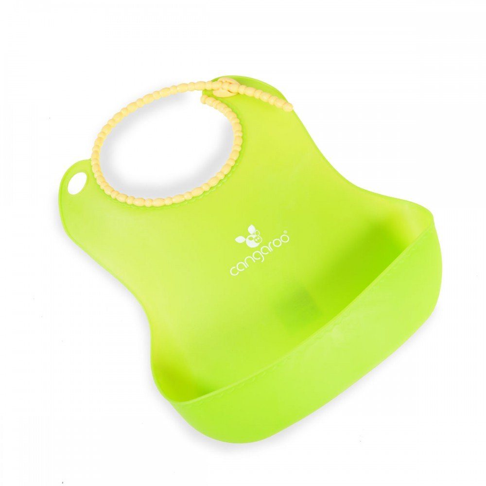 Cangaroo Lätzchen Babylatz Am-Am, Silikon Tasche, (1-St), für Essensreste, Verschluss verstellbar grün