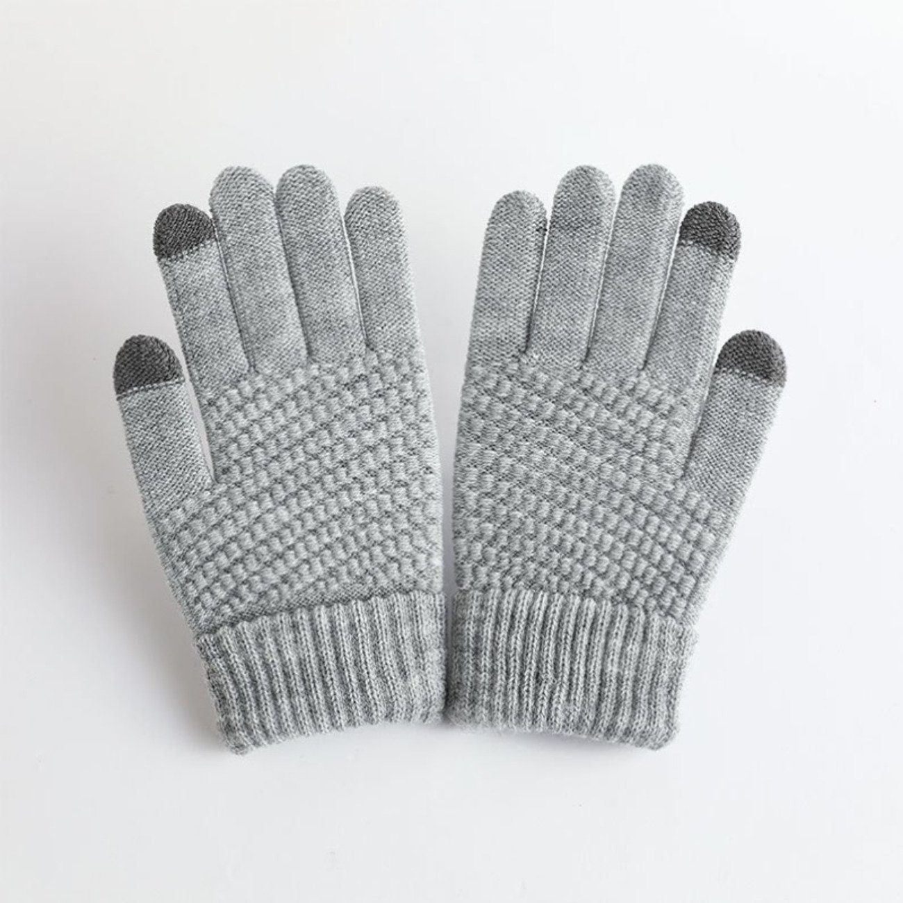 Union Reisen Strickhandschuhe Warme, modische Winterhandschuhe für Männer und Frauen grau