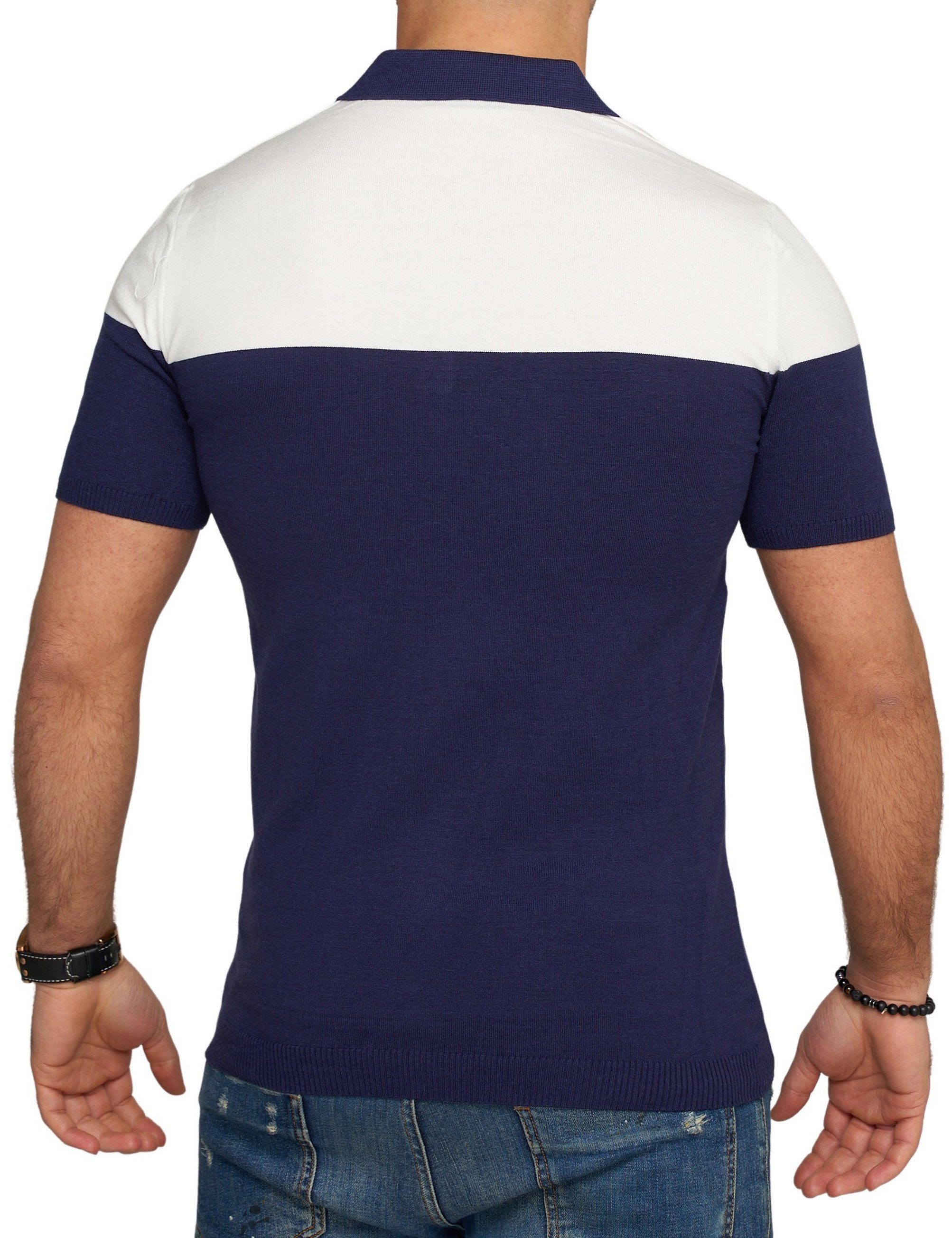 CARISMA Poloshirt CRPARATI Strick Kurzarm Polo T-Shirt Color-Block