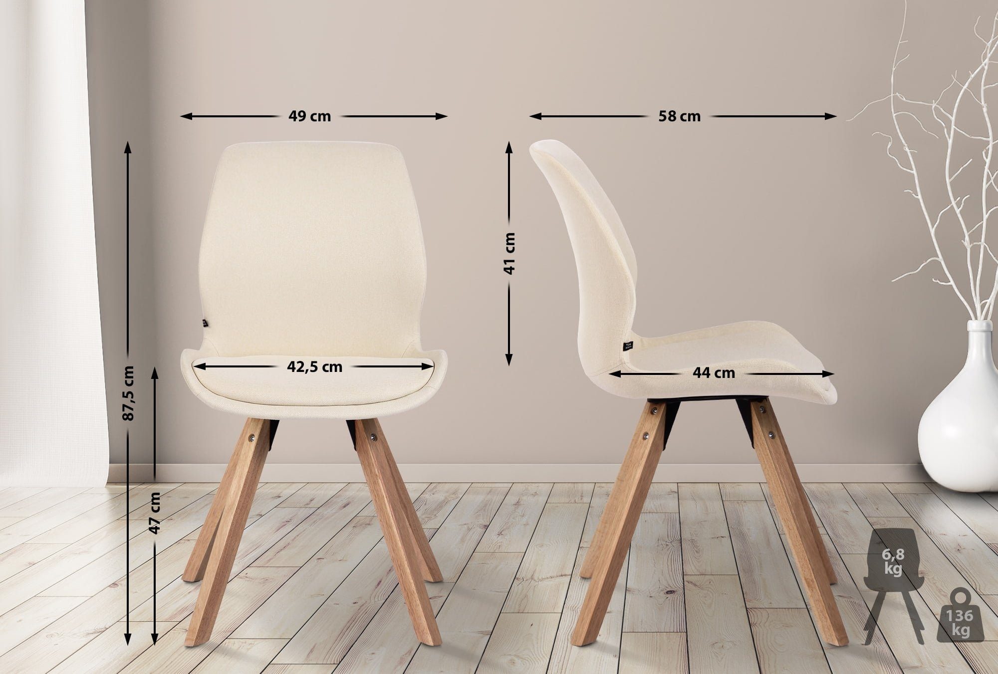 CLP Esszimmerstuhl Luna (2er Set), Kunststoff/ günstig online kaufen