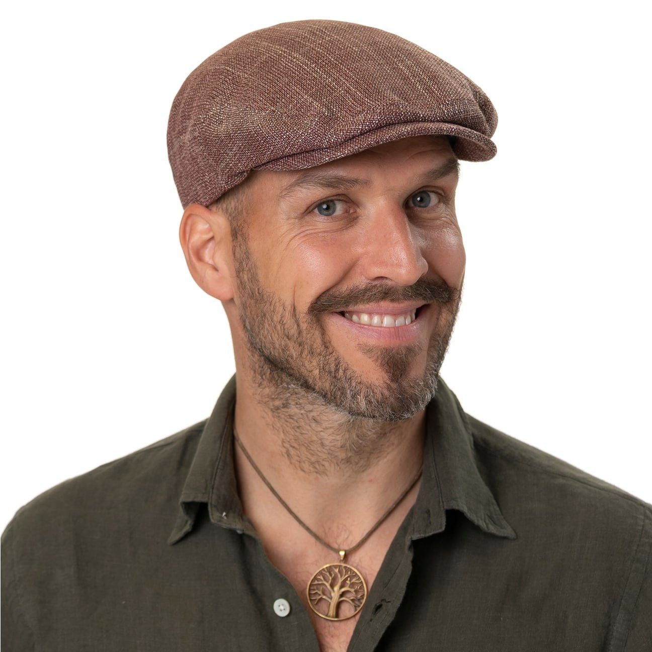 Stetson Flat Cap (1-St) Leinenmütze mit Schirm, Made in the EU