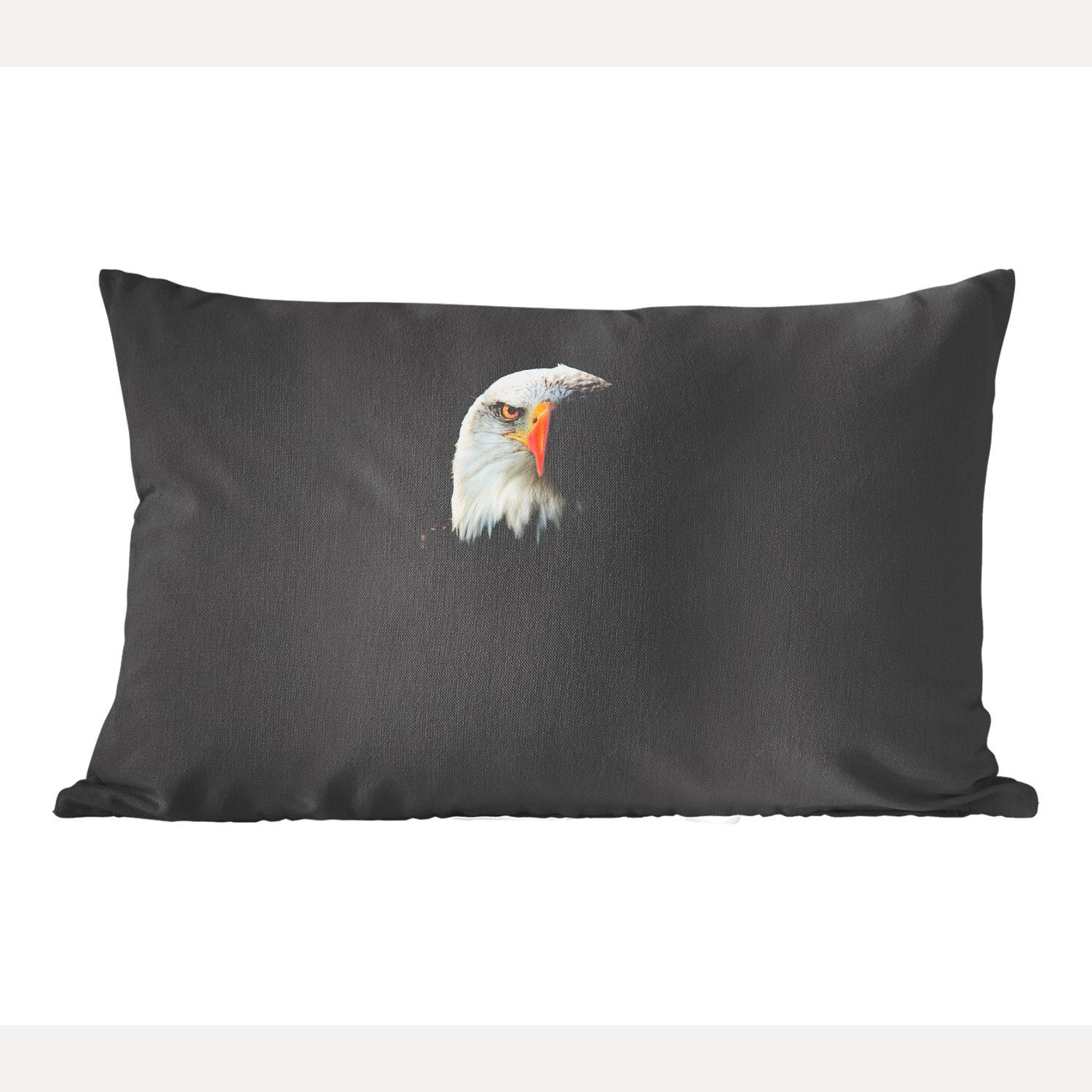 MuchoWow Dekokissen Adler - Vogel - Schwarz, Wohzimmer Dekoration, Zierkissen, Dekokissen mit Füllung, Schlafzimmer