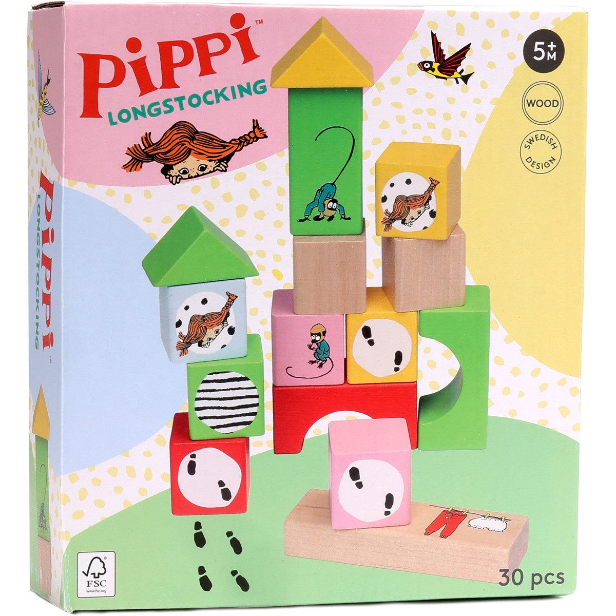 Pippi Langstrumpf Pippi Langstrumpf Unisex Kinder Spielbausteine, (30 St)