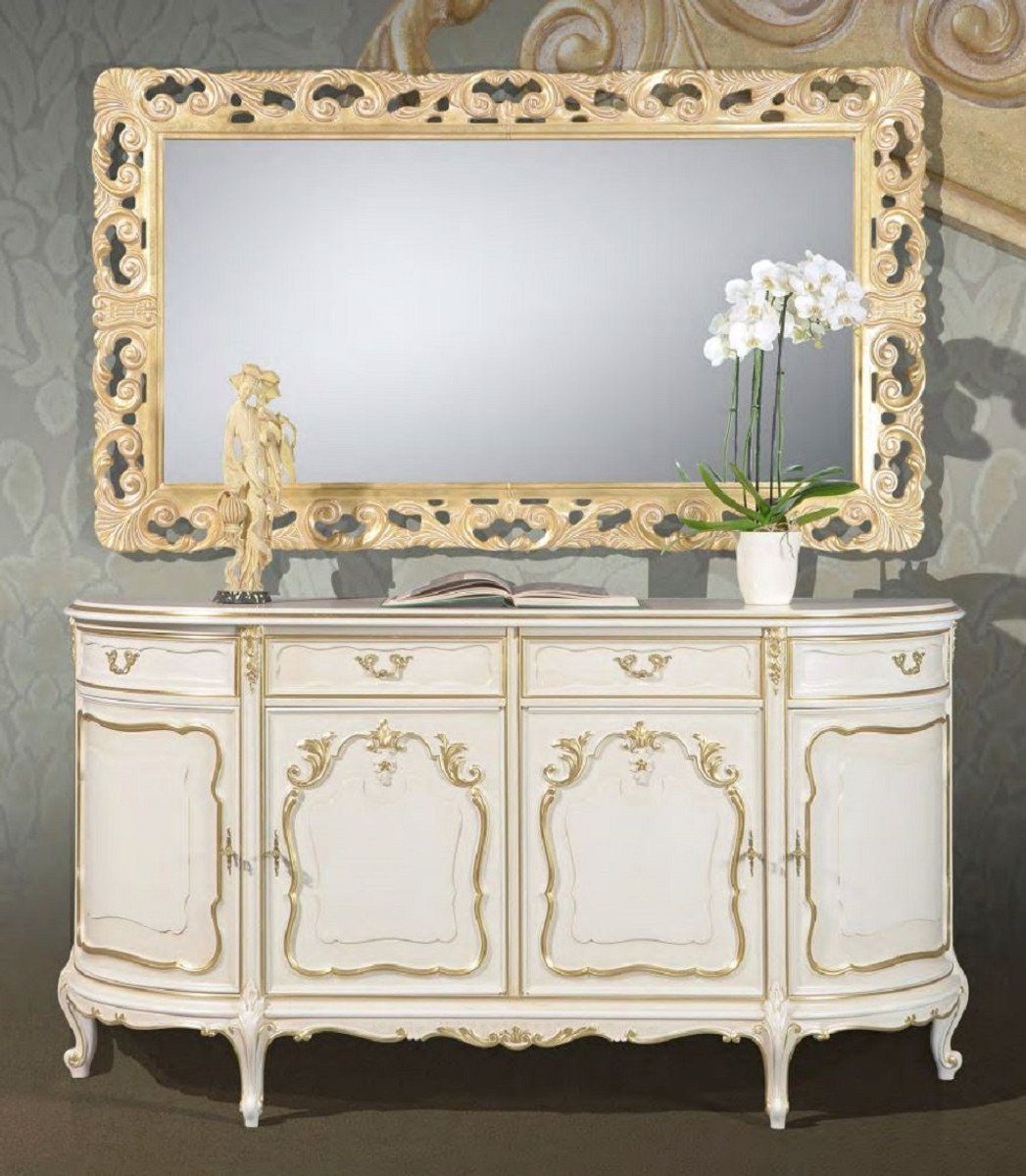 Wandspiegel - Qualität Luxus Rechteckiger Luxus Prunkvolle Möbel Massivholz - Barockstil Spiegel Italy in Casa Barockspiegel - Barock Gold Made Barock im Padrino -