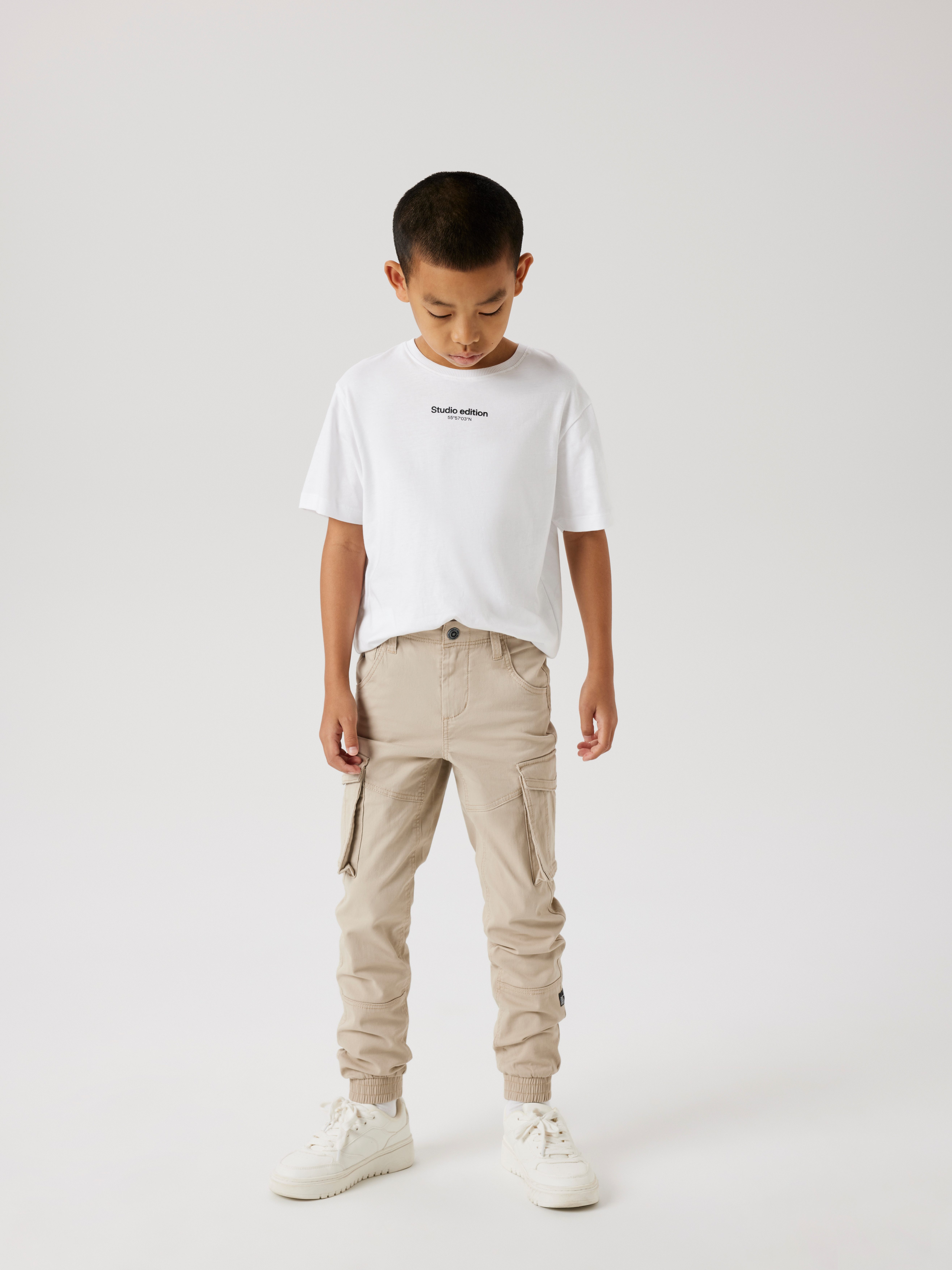 Name It Cargohose NKMRYAN – für Jungen mit verstellbarem Bund und Stretchkomfort unifarben, casual, regular fit, Twill