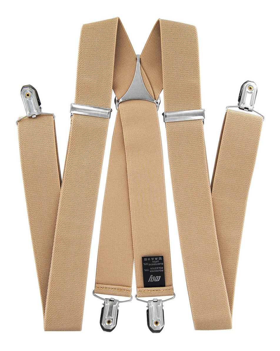 axy Hosenträger Herren Hosenträger 4 Stabile Clips X-Form 3,5cm Breit verstellbar und elastisch 120cm Lang – Bild 2 von 5