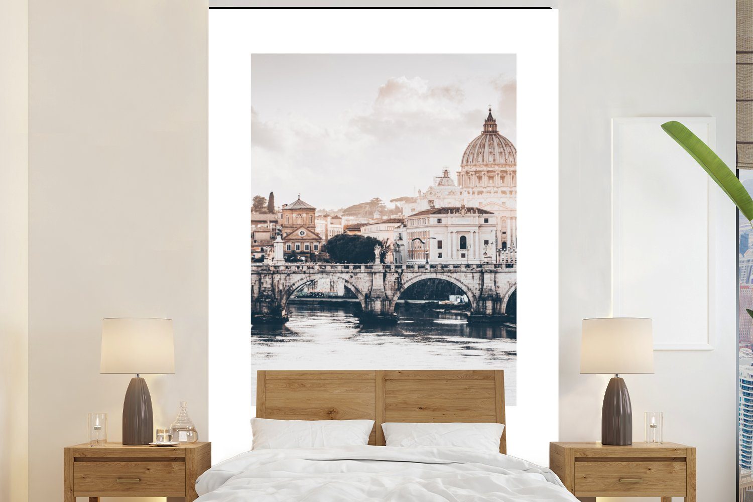 MuchoWow Fototapete Rom - Italien - Sommer - Skyline, Matt, bedruckt, (3 St), Montagefertig Vinyl Tapete für Wohnzimmer, Wandtapete