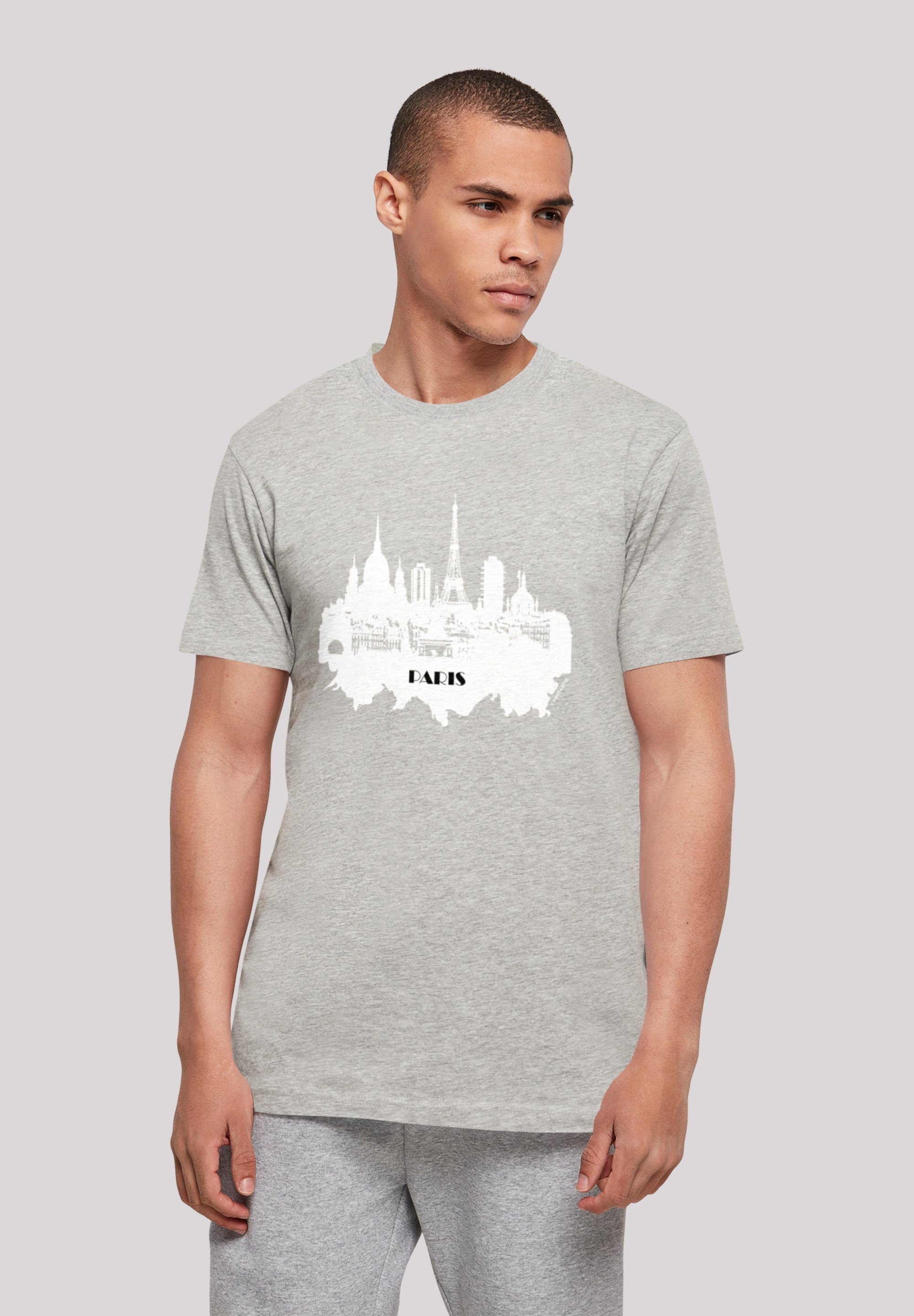 F4NT4STIC T-Shirt PARIS SKYLINE TEE Print heather grey