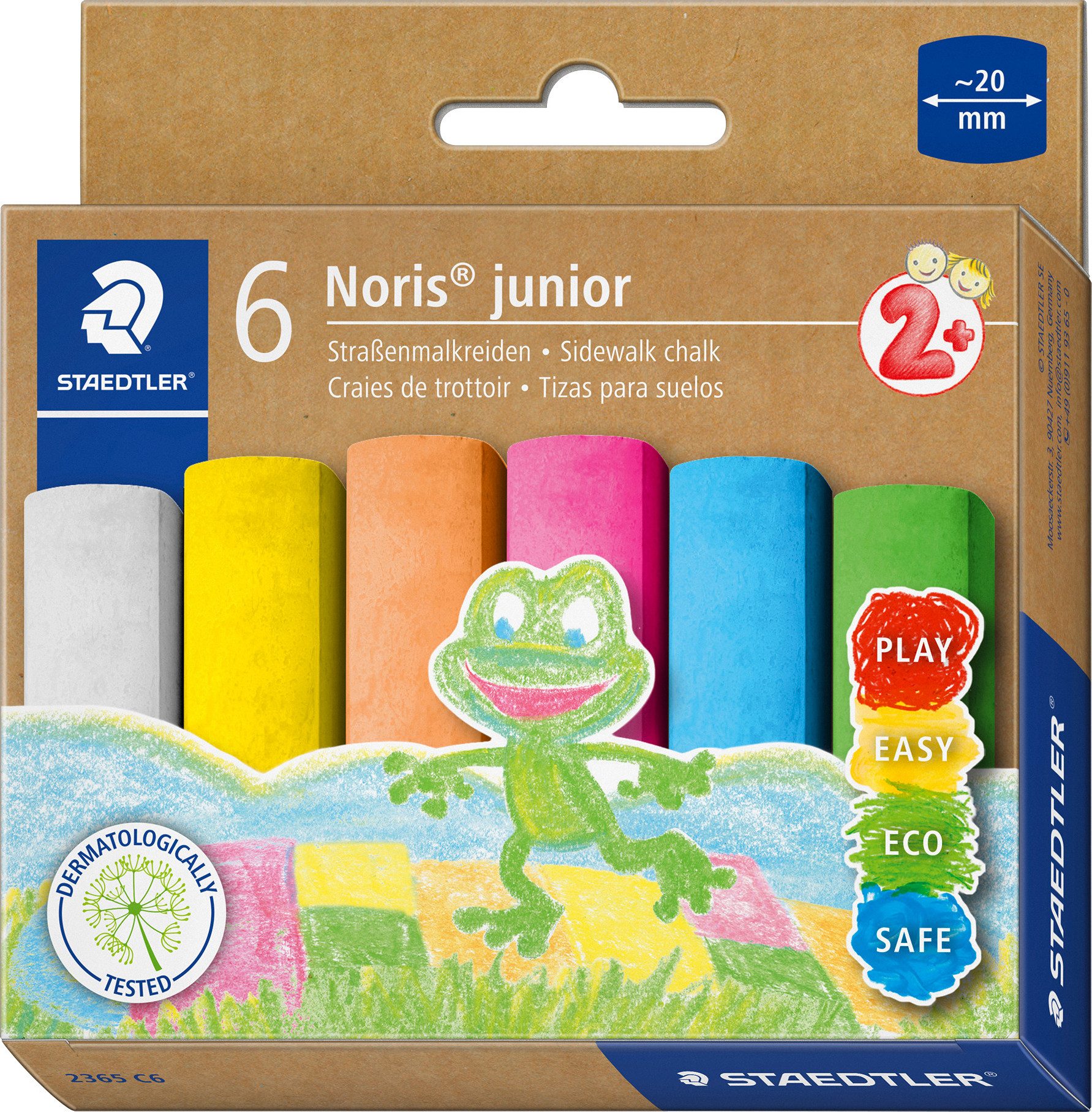STAEDTLER Malkreide Noris Junior Straßenmalkreide, (6-tlg), 6er-Set