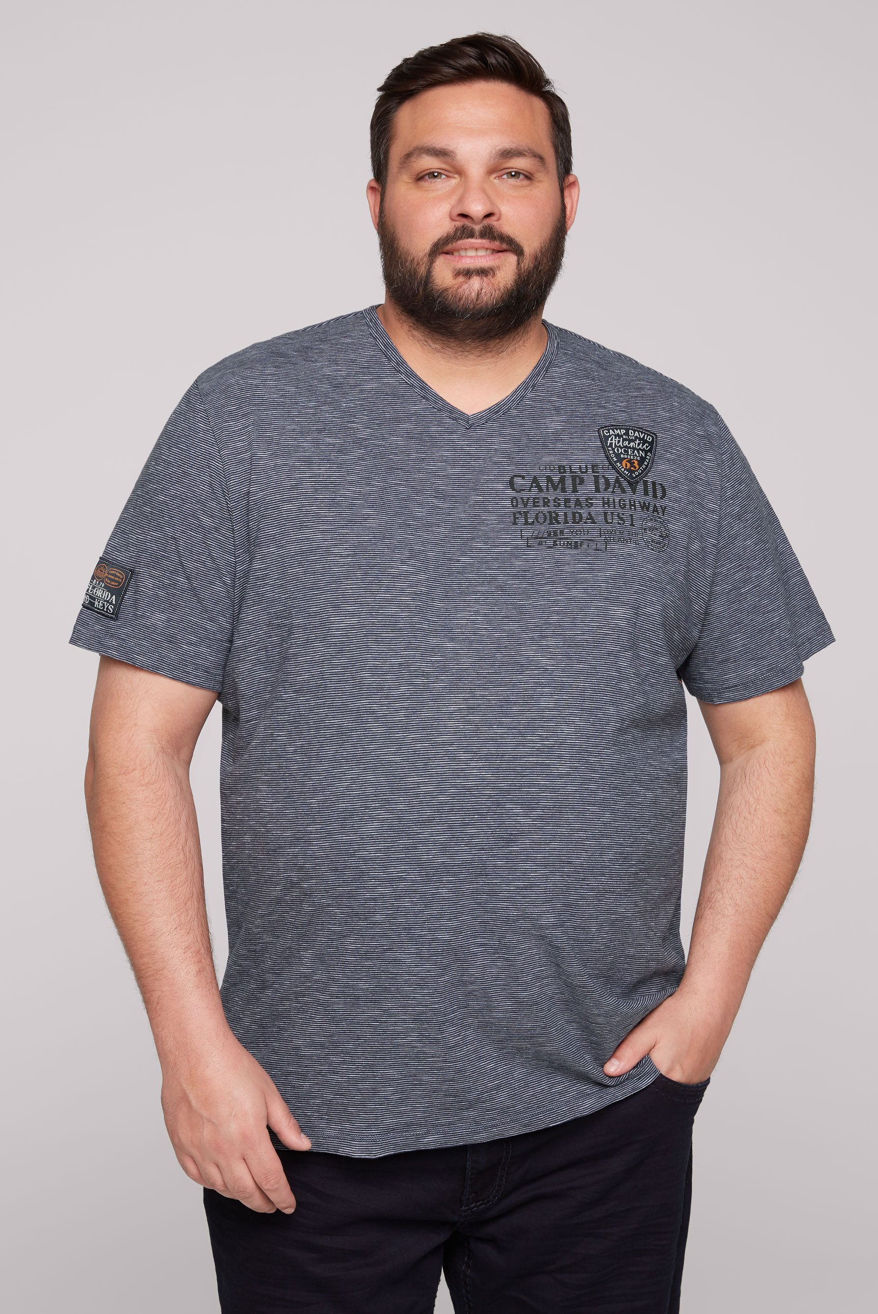 CAMP DAVID T-Shirt mit Label Print günstig online kaufen