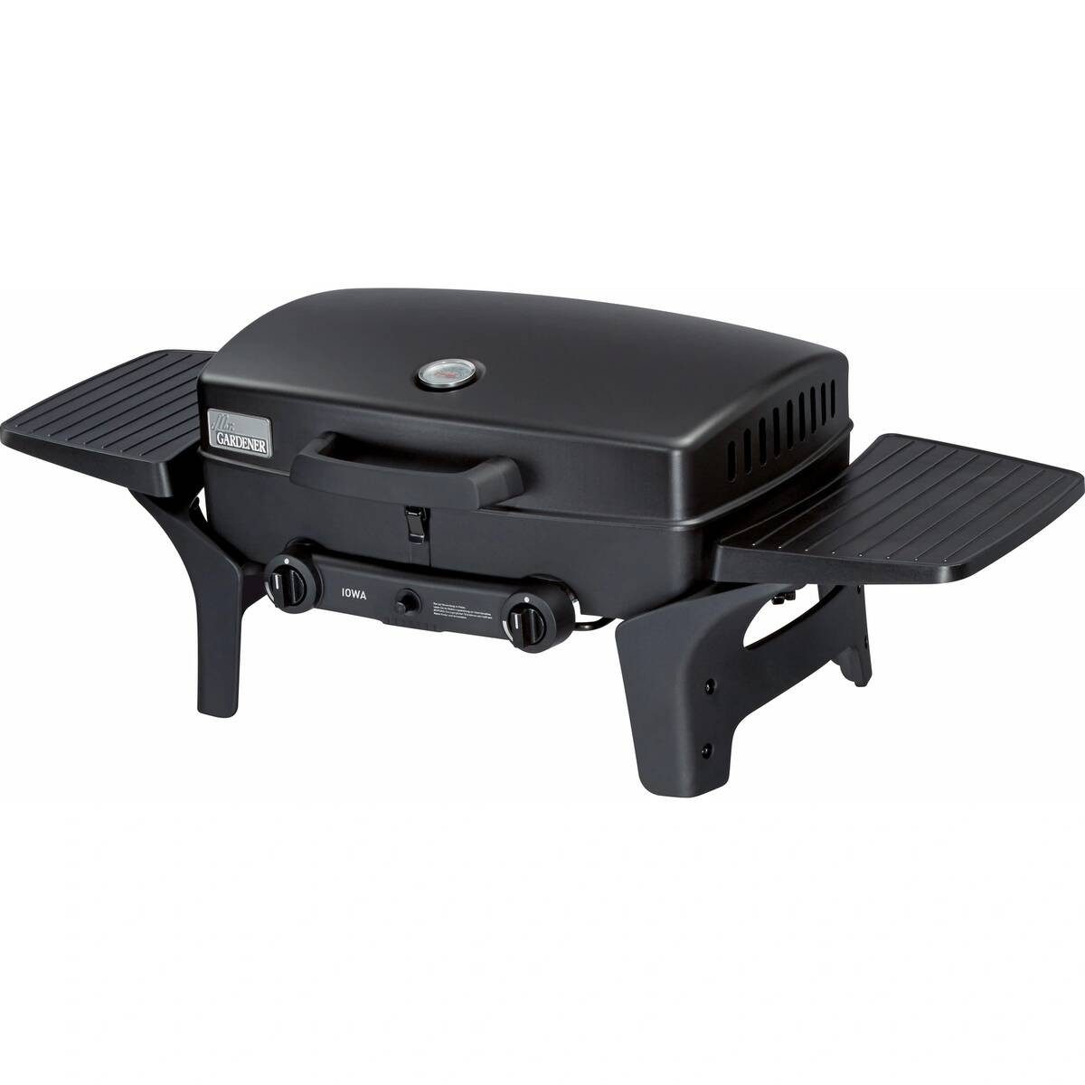 Mr. Gardener Gasgrill Iowa, Einzelgerät, Inkl. Schlauch und Regler für Gasflasche, Tisch,Kartusche,Gasflasche,mobil,Topfroste