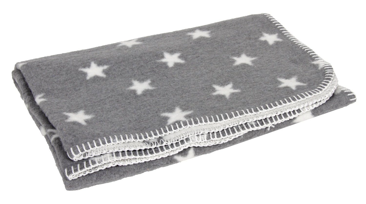 Wolldecke Yogilino® 75 x 100 cm, yogabox, regional hergestellt grau mit weißen Sternen