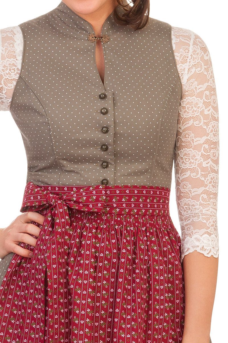 Alpenfee Tracht Dirndl Midi Dirndl 2tlg. - NORA - oliv