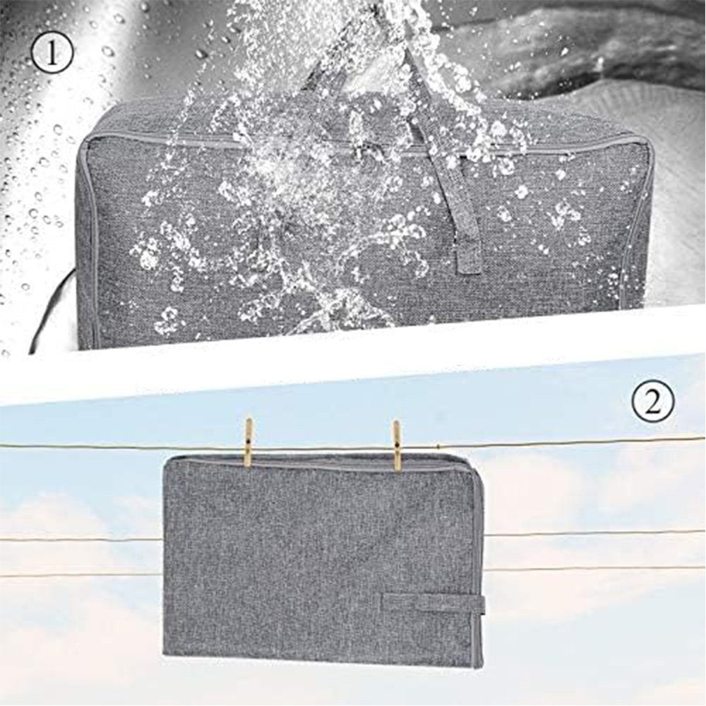 FELIXLEO Unterbettkommode Aufbewahrungstasche Groß, Faltbar Bettdecken 2 Stück, 60x45x26cm – Bild 4 von 5