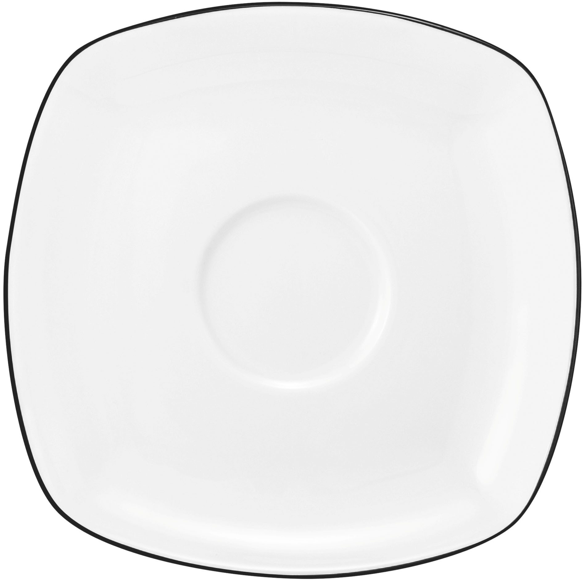 Seltmann Weiden Untertasse Lido Black Line, (1 St), Kombi-Untertasse eckig 14,5 cm