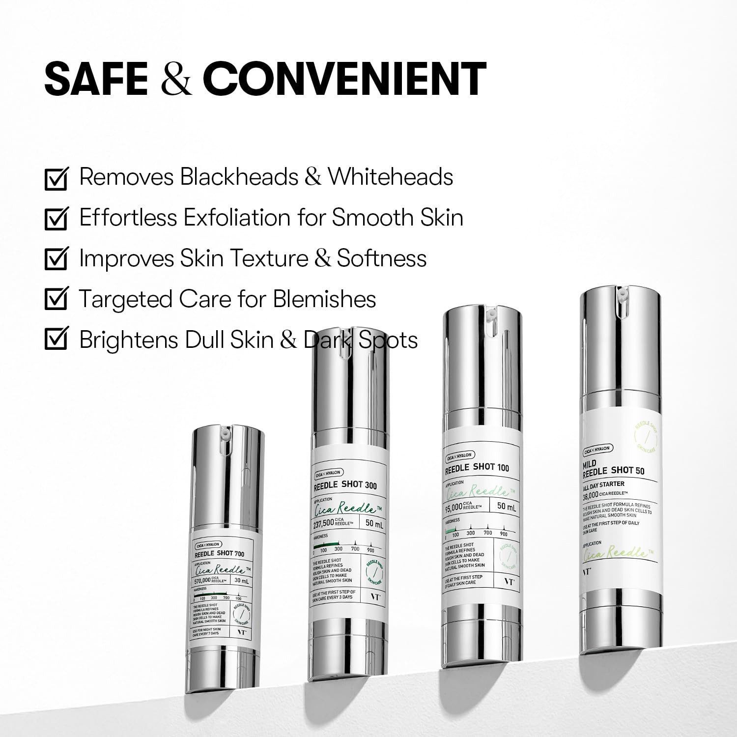 VT Cosmetics Feuchtigkeitscreme Reedle Shot 50 Serum – Microneedling Gesichtsserum mit CICA Niacinamid & Hyaluronsäure, 50 ml, Microneedling-Technologie, CICA Reedle™-Komplex, Centella Asiatica