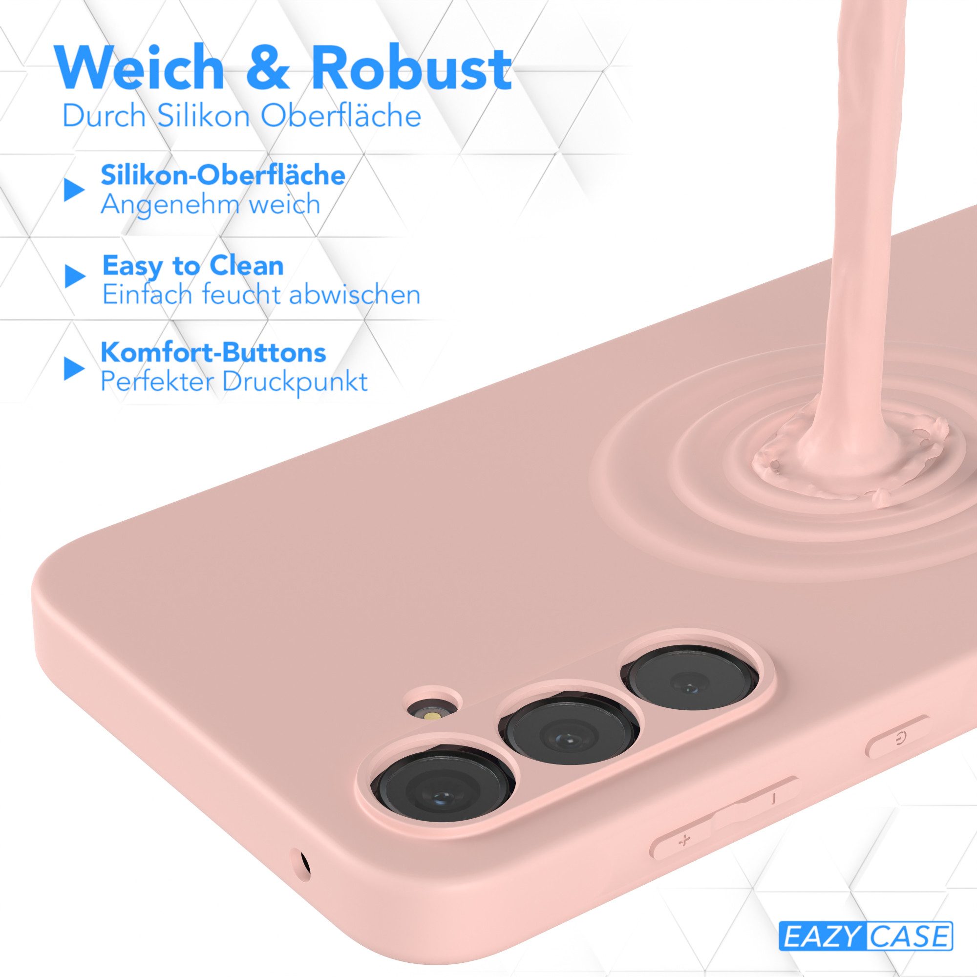 EAZY CASE Handyhülle für Samsung Galaxy A55 Hülle Silikon 6,6 Zoll, Hülle mit Kameraschutz Bumper Case Silikonschutzhülle Rosa / Altrosa – Bild 5 von 5