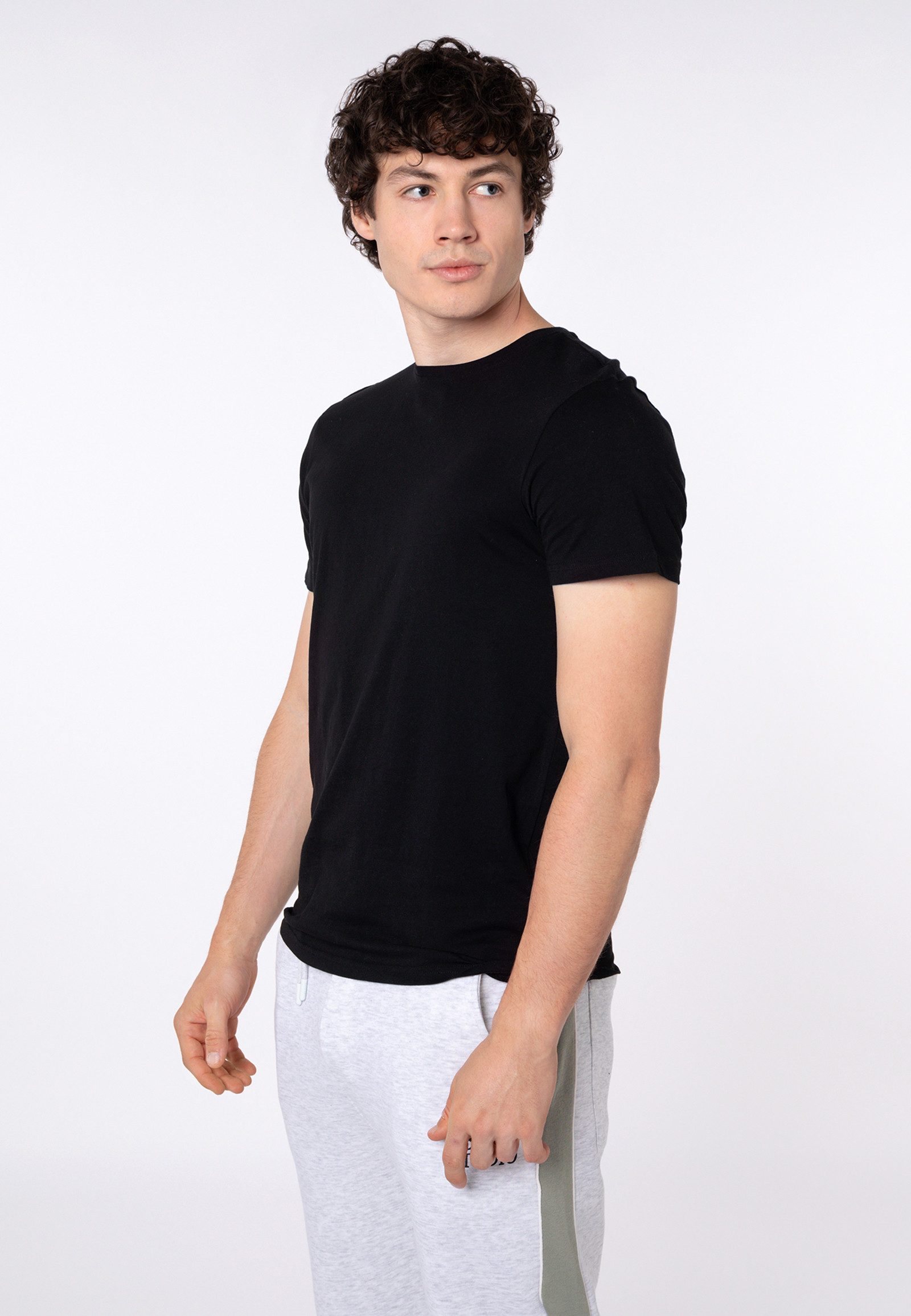 SUBLEVEL T-Shirt Herren Basic Shirt 5er Pack schwarz und weiß (5-tlg) Basic Shirt Sparpack