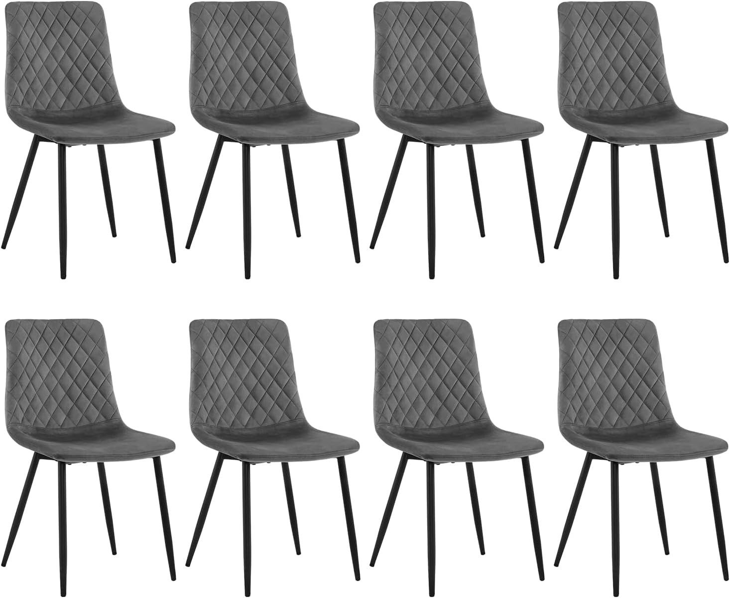 EUGAD Esszimmerstuhl (8 St), Schminkstuhl Polsterstuhl Akzentstuhl, Samt