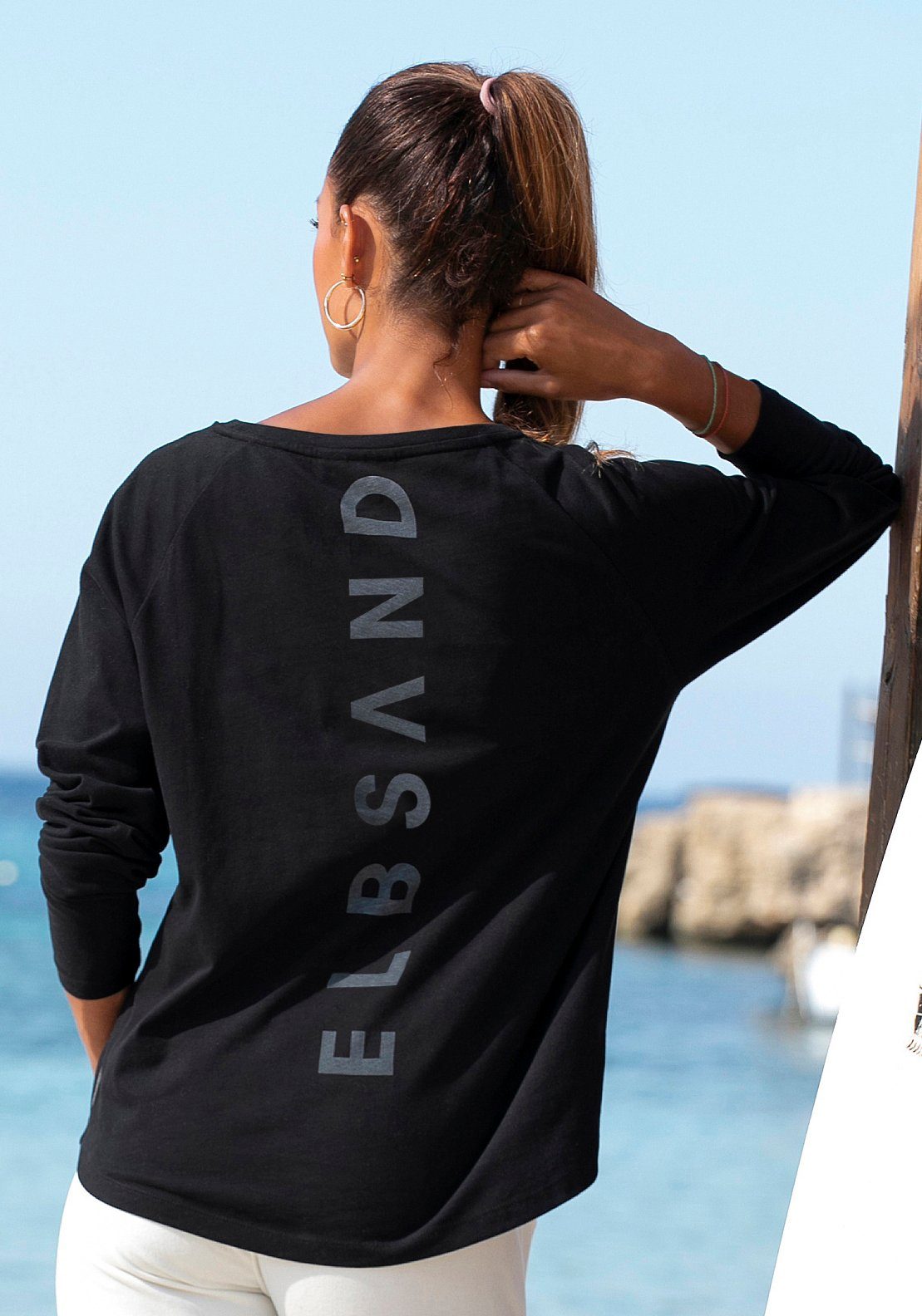 Damen Shirts Elbsand Longsleeve Tinnia mit Logodruck hinten