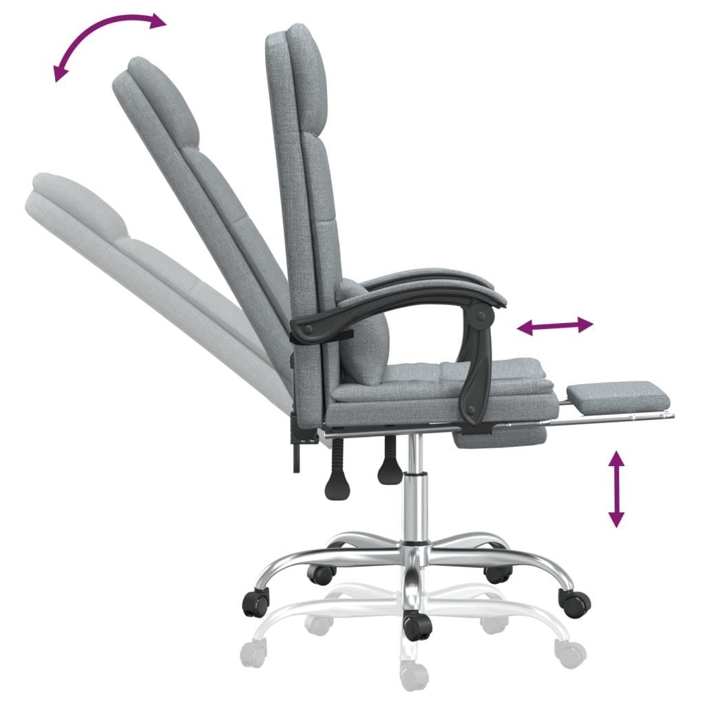 | Bürostuhl mit Bürostuhl Hellgrau (1 Stoff Massagefunktion Hellgrau Hellgrau St) vidaXL