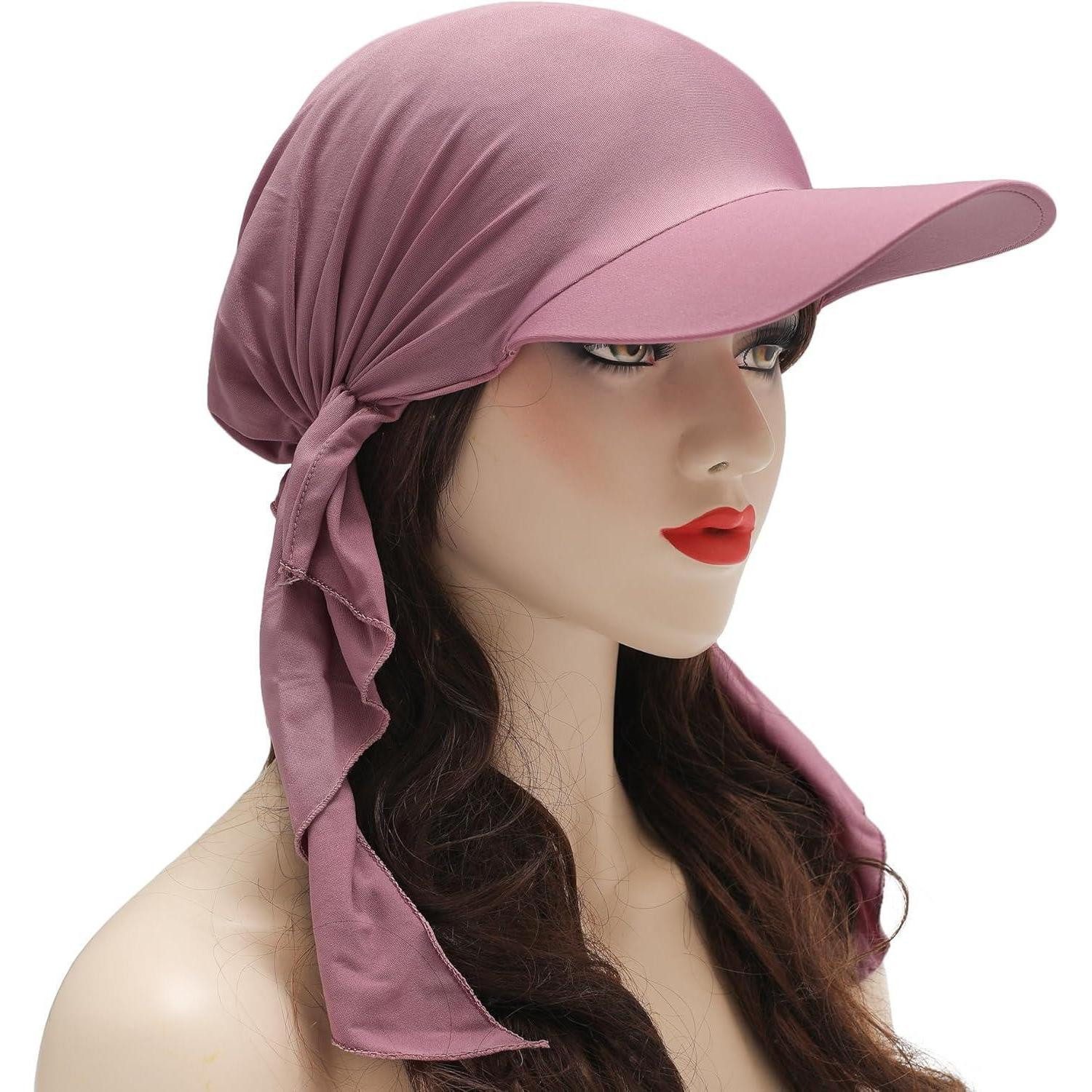 LuxusKollektion Beanie Kopfbedeckung Damen Chemo Mütze Beanie Krempe Einfarbiges Violett weiß