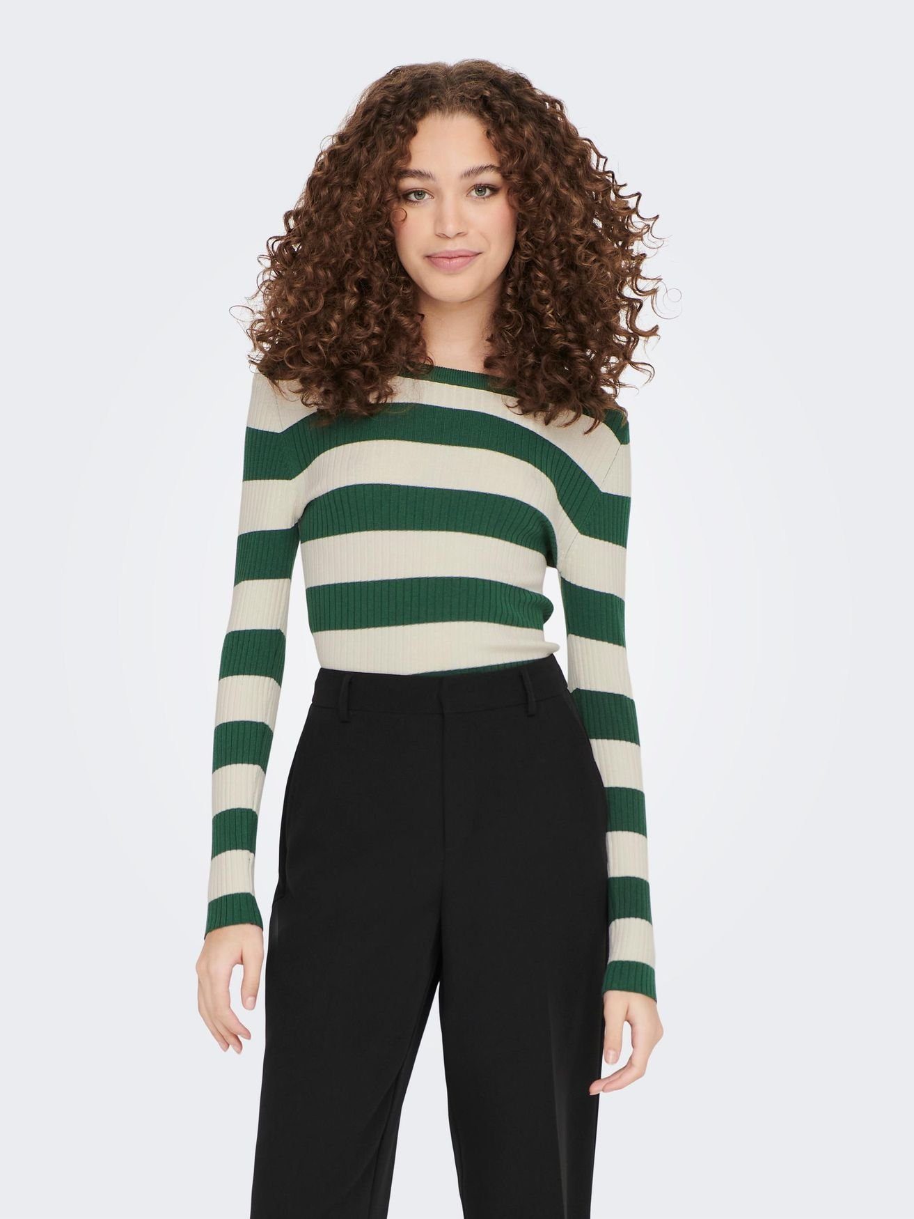 JACQUELINE de YONG Strickpullover JDYPLUM L/S O-NECK STRIPE PULLOVER KNT günstig online kaufen