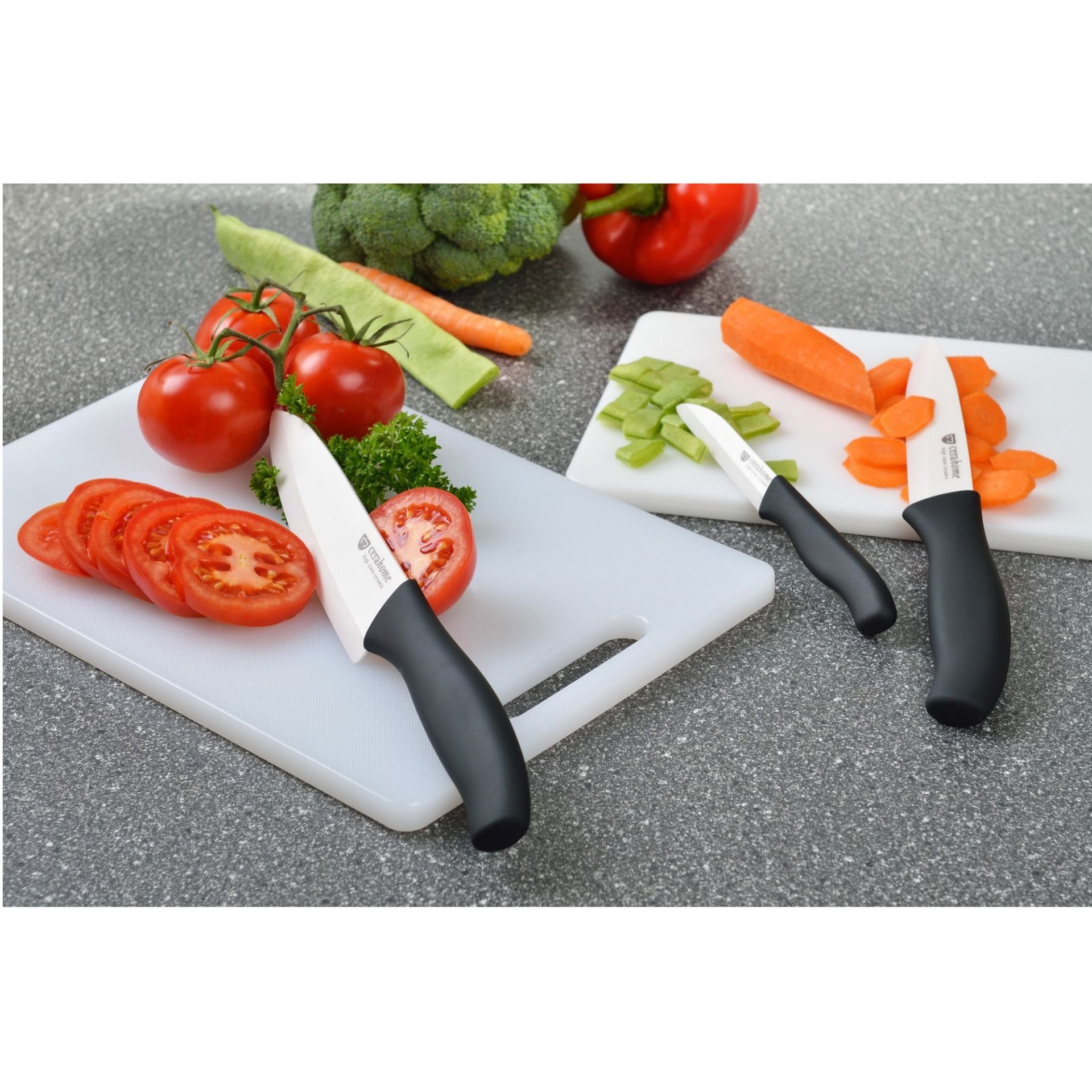 GRÄWE Universalküchenmesser, Gräwe Keramikmesser-Set, 3-teilig in schöner Geschenkschachtel