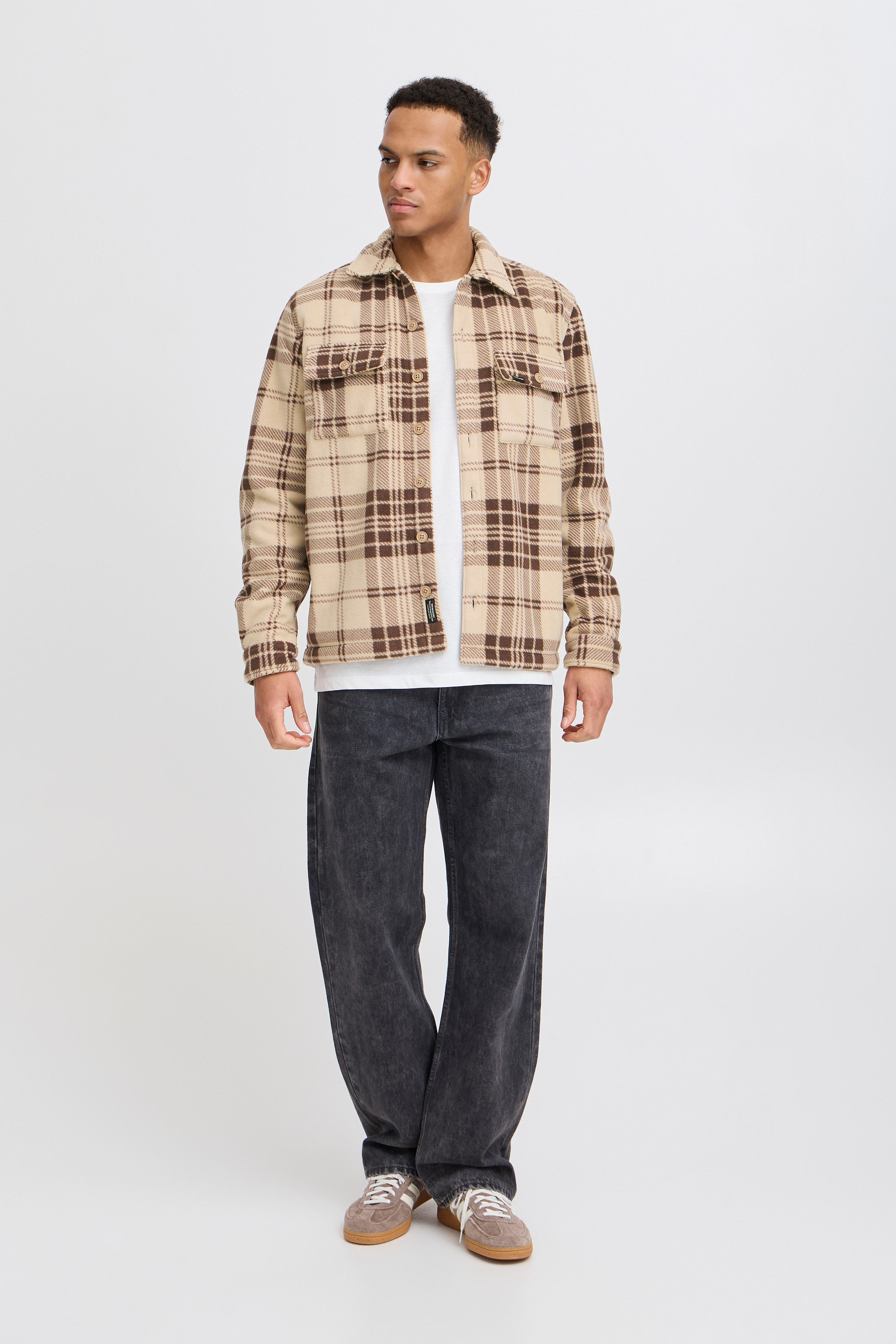 Blend Langarmhemd BHBAKI Shirt Regular Fit, aus Polyester, kariertes Webmaterial