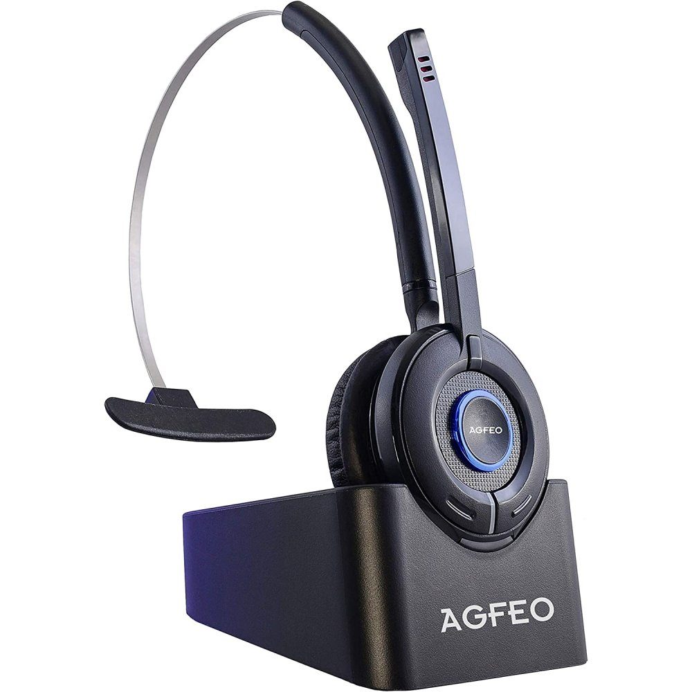 Agfeo DECT Headset IP - Headset - On-Ear - DECT - kabellos - schwarz Kopfhörer