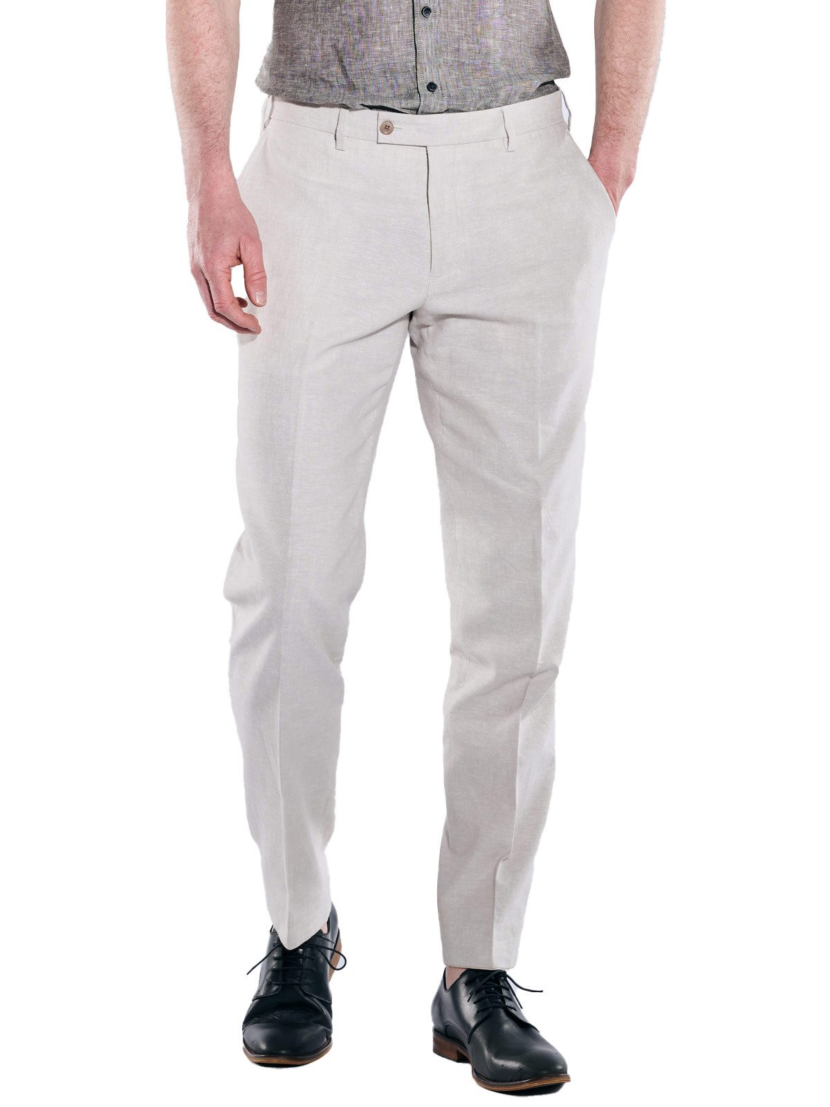 Engbers Anzughose Herren Anzug-Hose mit Leinenanteil, Naturweiss