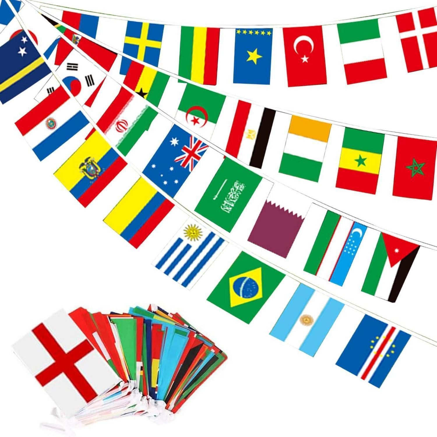 LuxusKollektion Flagge WM 2026 Flaggenkette 14.5m 48 Länder