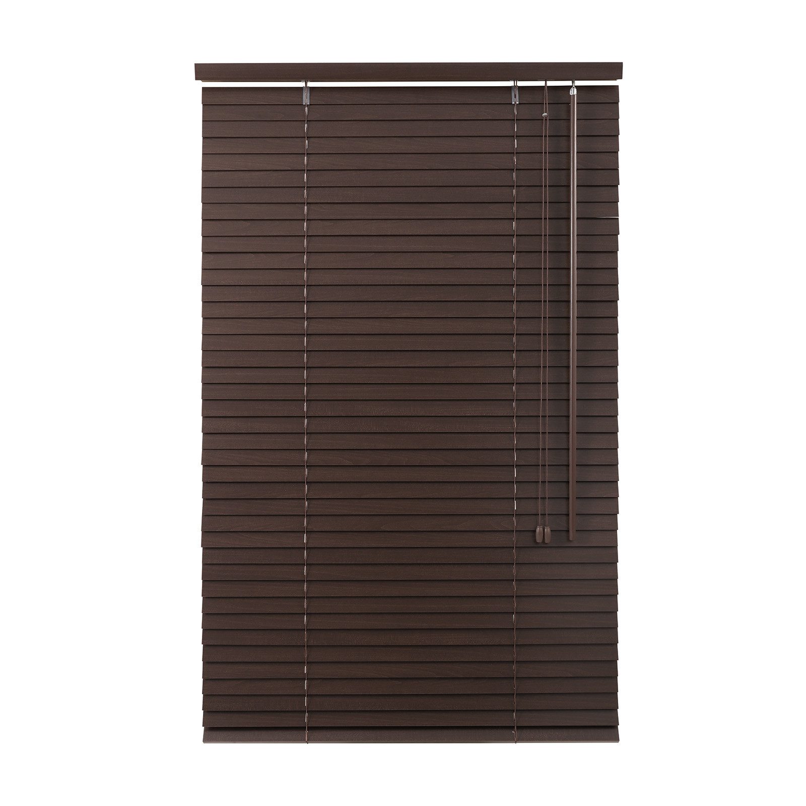 Sekey Jalousie Holzjalousie ohne Bohren Echtholz 35mm Lamellen Rollo Dunkelbraun, Flexible Klemmmontage, robust, pflegeleicht und langlebig