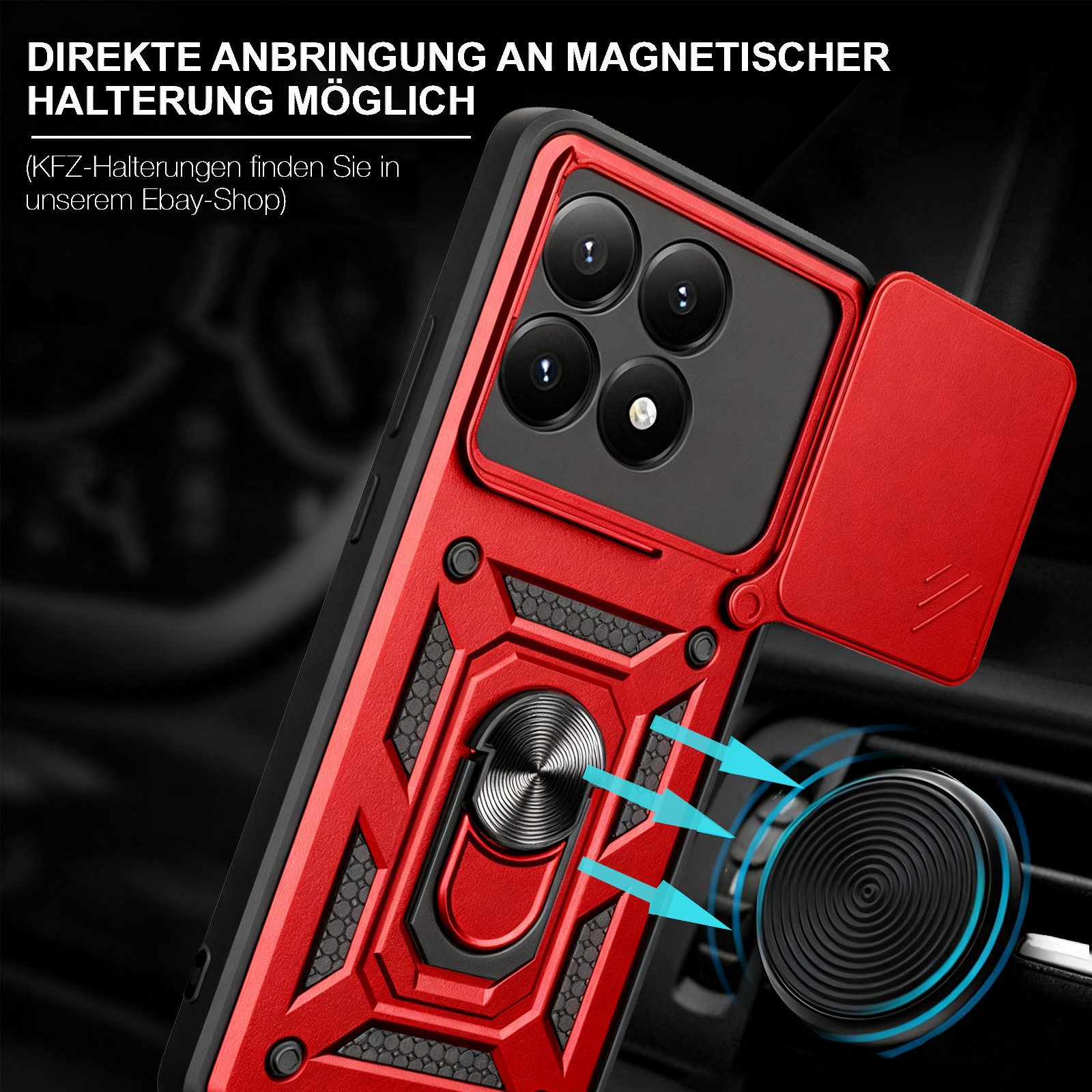 betterfon Handyhülle Panzerhülle für Xiaomi 17 Handyhülle Kameraschutz Ringhalter, Outdoorhülle mit Smartstand Kameraschutz und Silikonkern – Bild 3 von 5