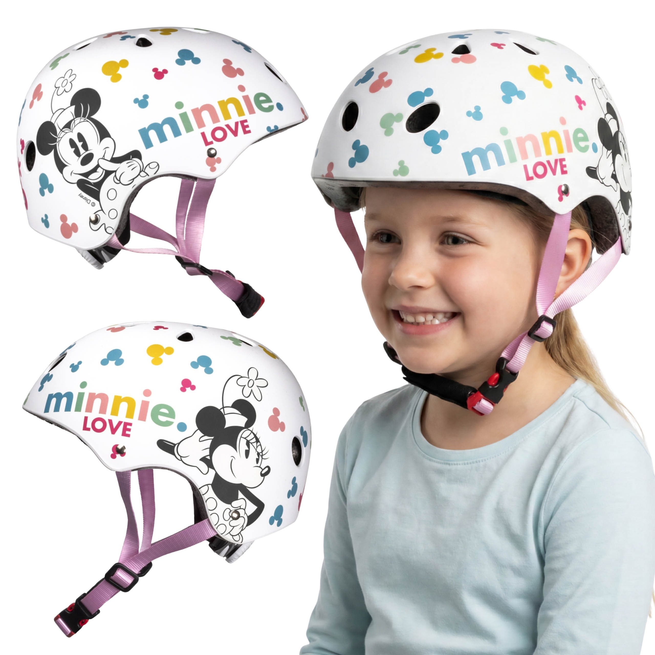 Disney Minnie Mouse Kinderfahrradhelm Disney Minnie Mouse Kinder Fahrradhelm Mädchen, 52–56 cm verstellbar