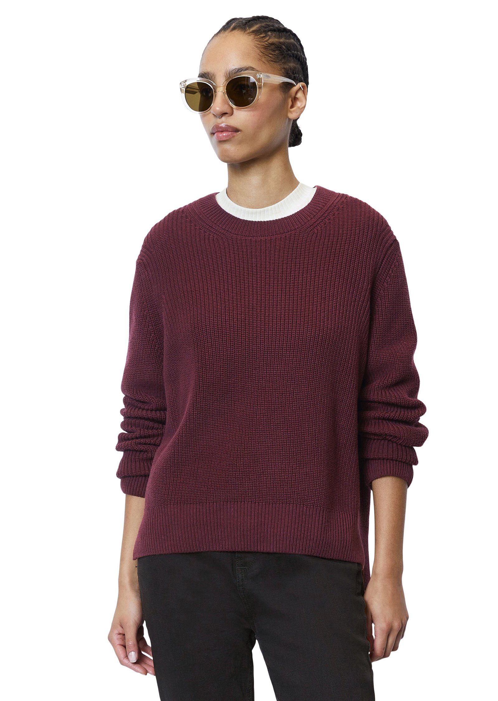 Marc O'Polo DENIM Strickpullover aus Organic Cotton rot