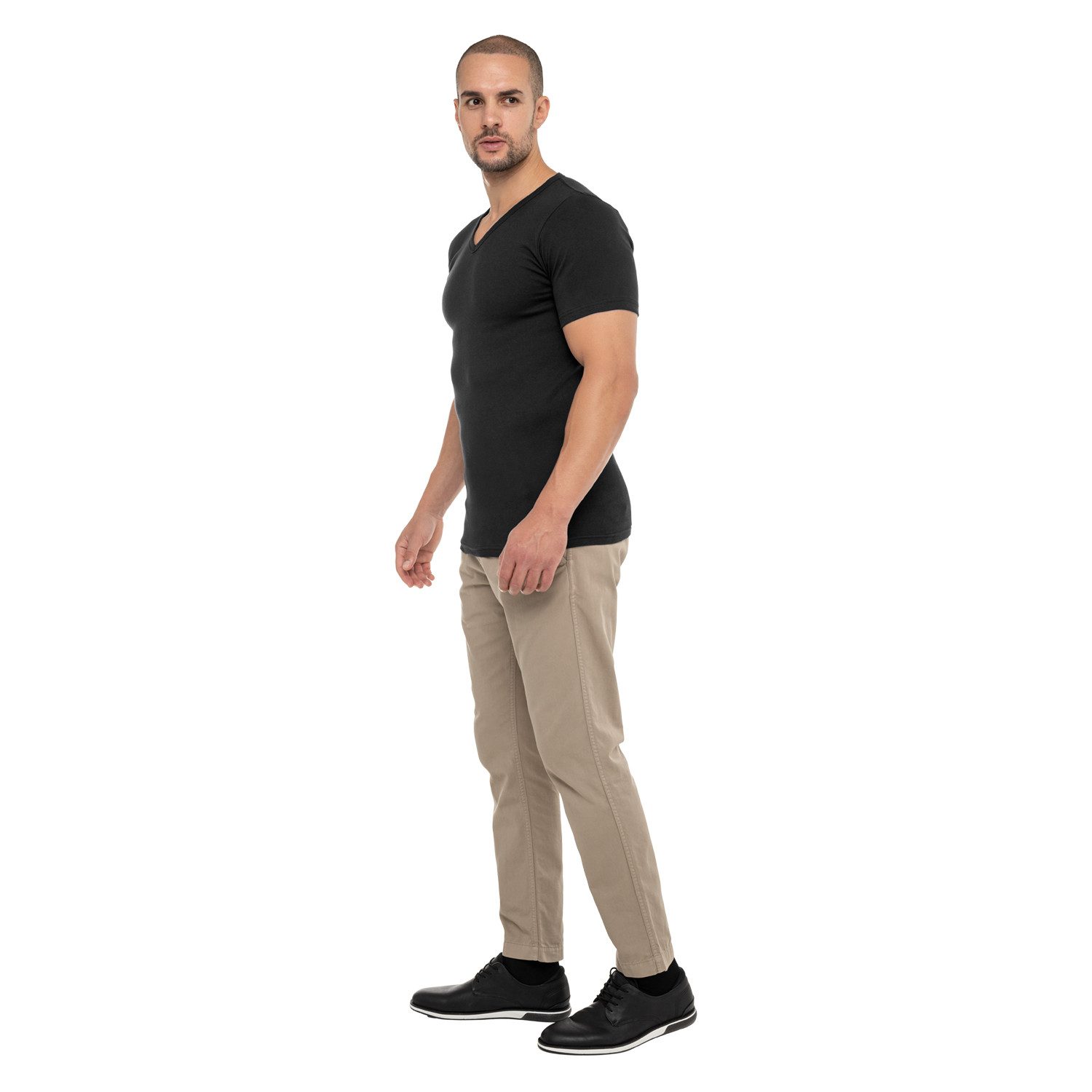 celodoro Kurzarmshirt Herren Business T-Shirt V-Neck günstig online kaufen