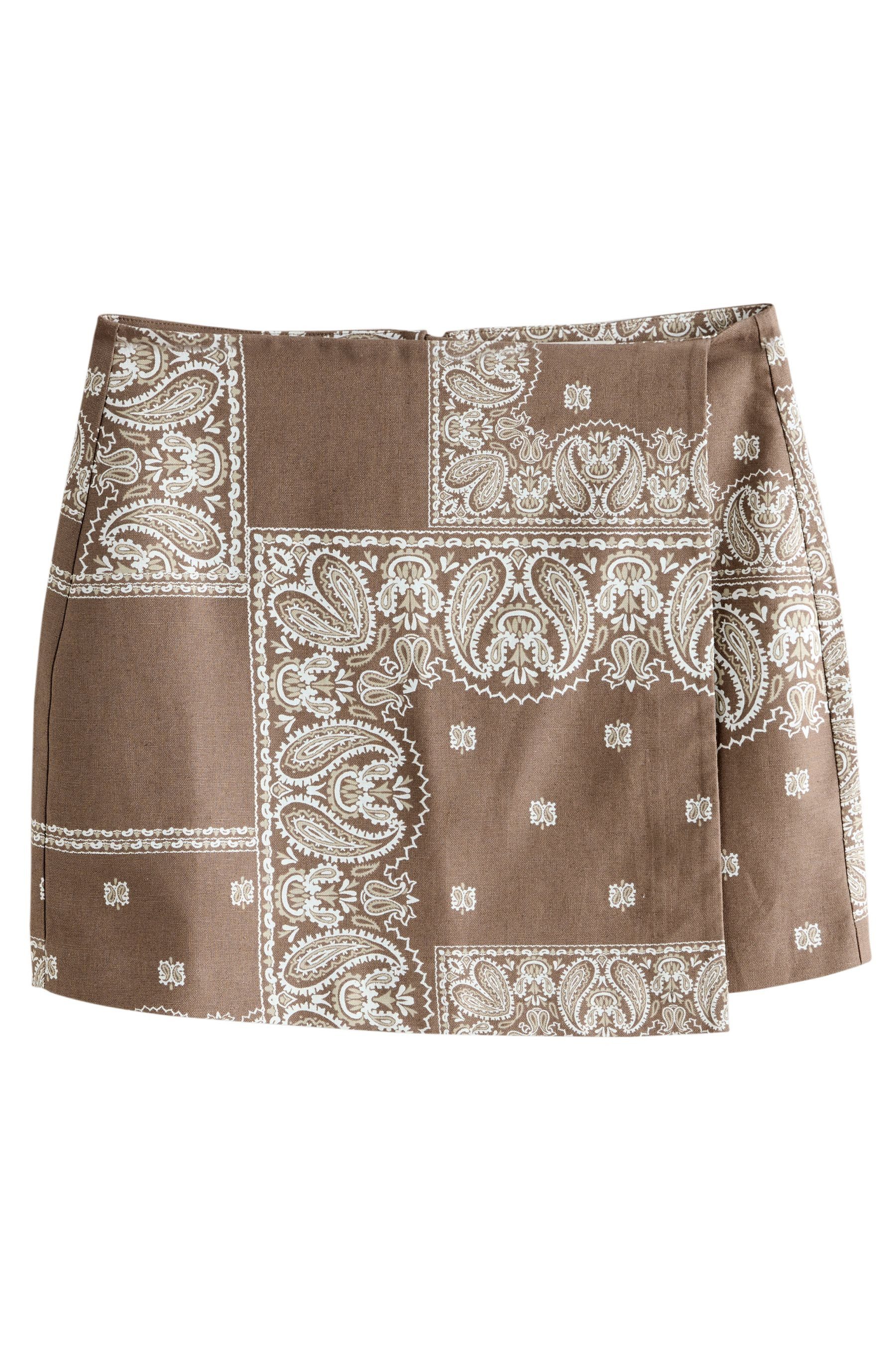 Next Minirock Tailored Fit Wickel-Minirock mit Print, Kurzgröße (1-tlg)