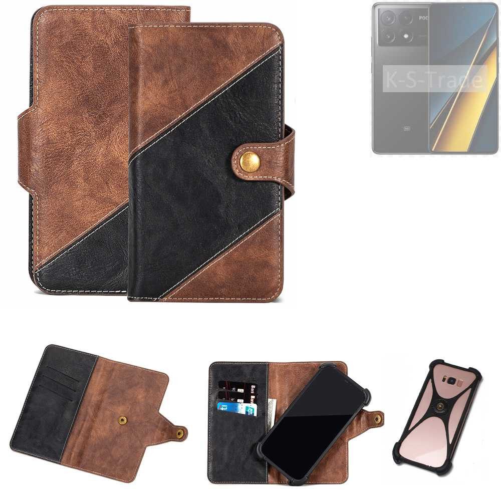 K-S-Trade Handyhülle für POCO X6 Pro 5g, Handyhülle Schutzhülle Bookstyle Case Klapphülle Cover Hülle
