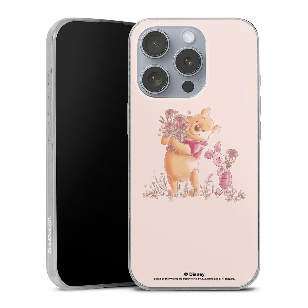 DeinDesign Handyhülle Winnie Puuh Ferkel Offizielles Lizenzprodukt Disney, Apple iPhone 16 Pro Slim Case Silikon Hülle Ultra Dünn Schutzhülle