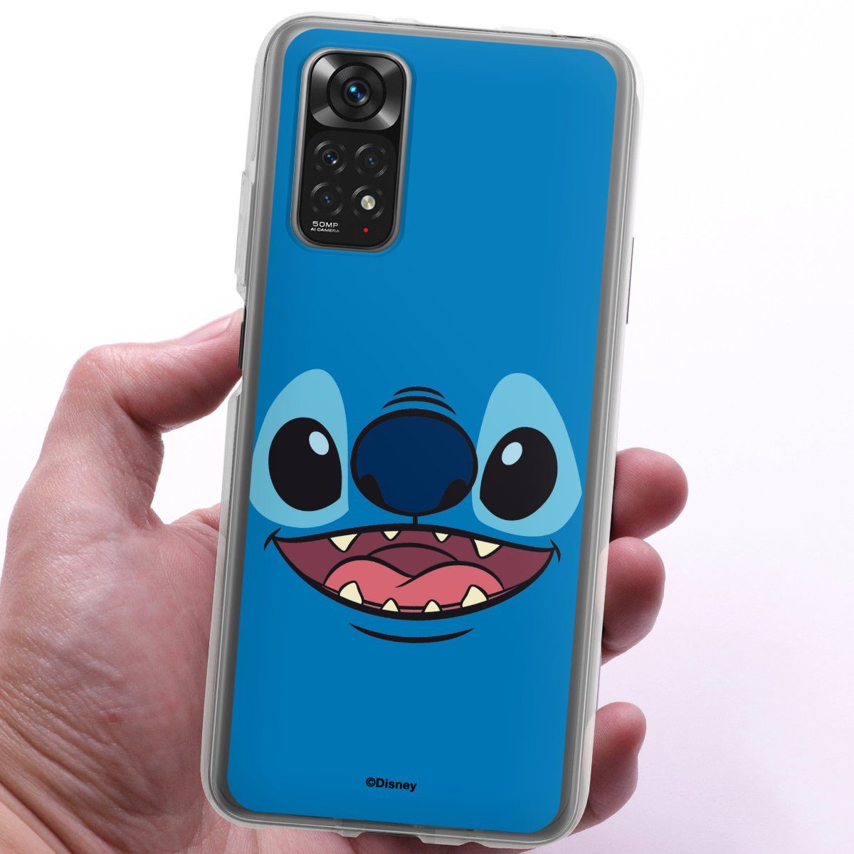 DeinDesign Handyhülle Lilo & Stitch Disney Offizielles Lizenzprodukt Stitch Closeup, Xiaomi Redmi Note 11 Silikon Hülle Bumper Case Handy Schutzhülle